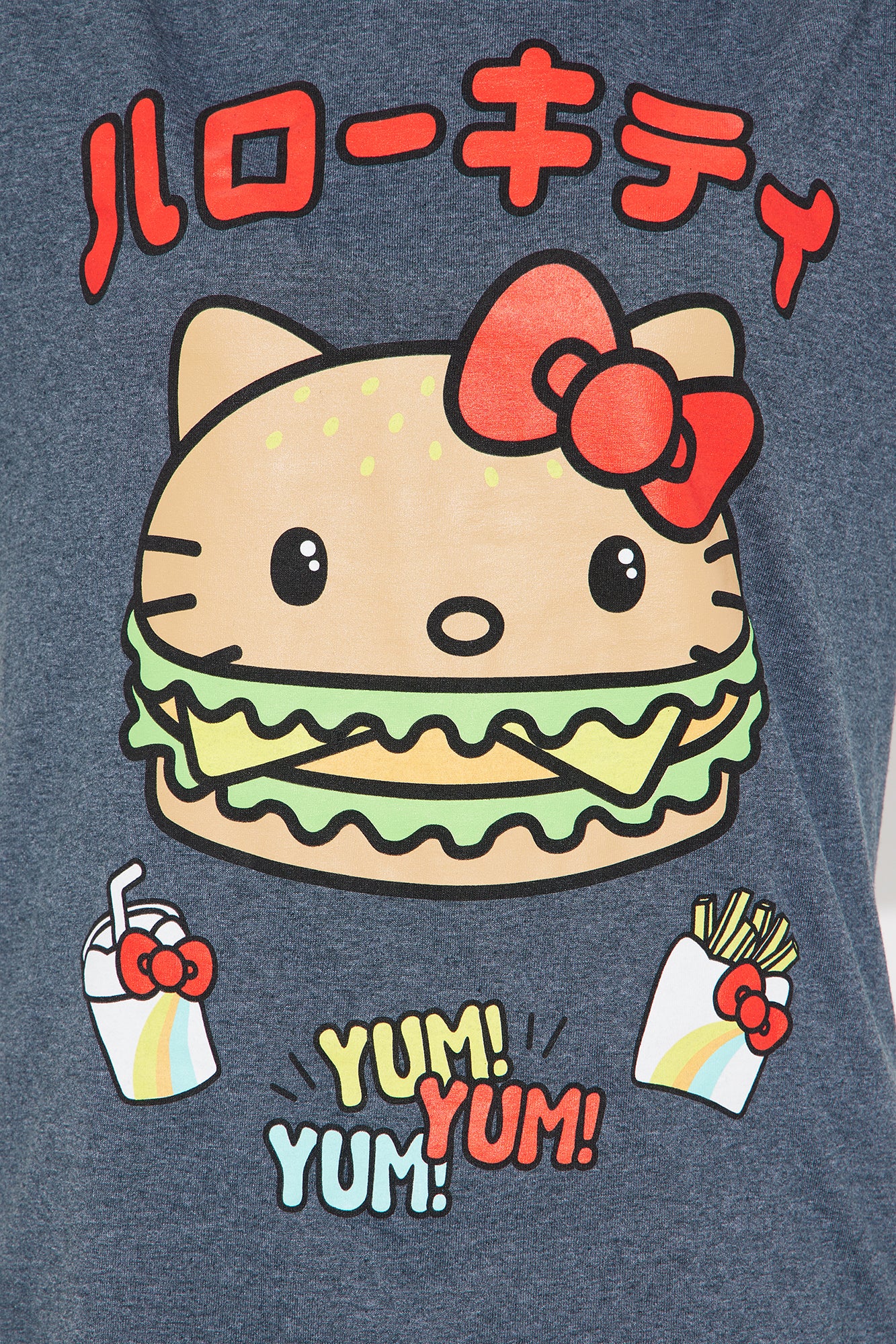 Hello Kitty Cheeseburger Tee - Charcoal - Image 3