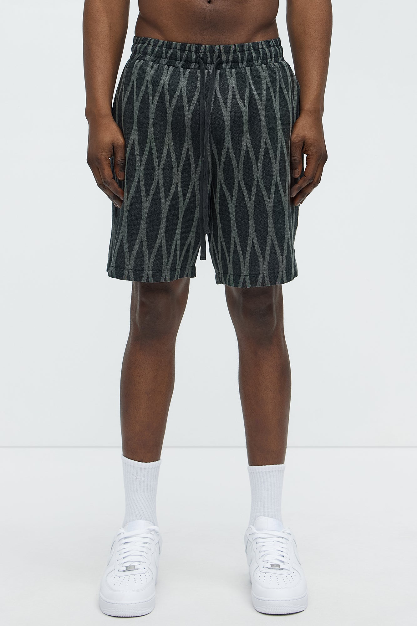 Waved Lines Shorts - Black/combo - Image 3