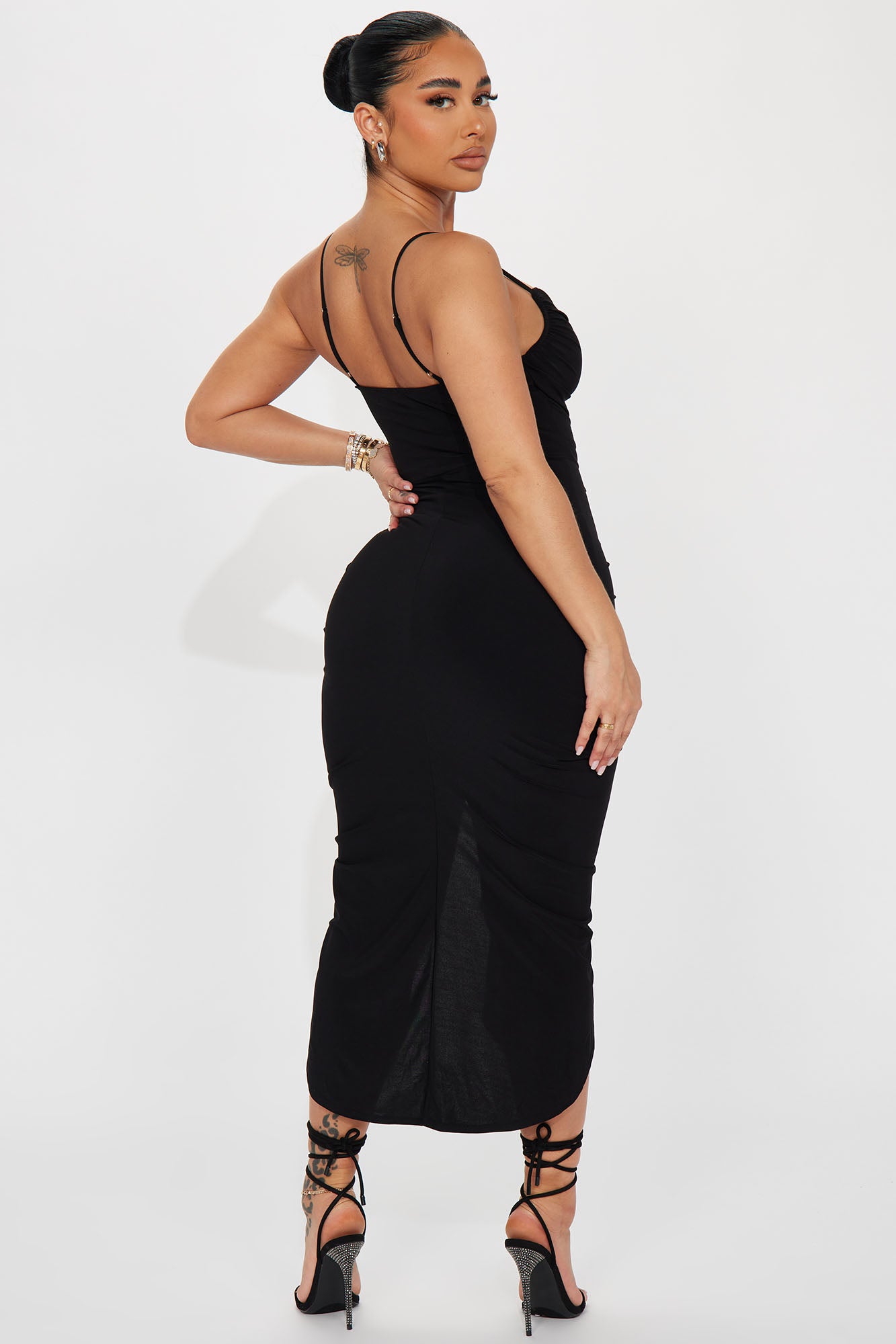 Gloria Midi Dress - Black - Image 3