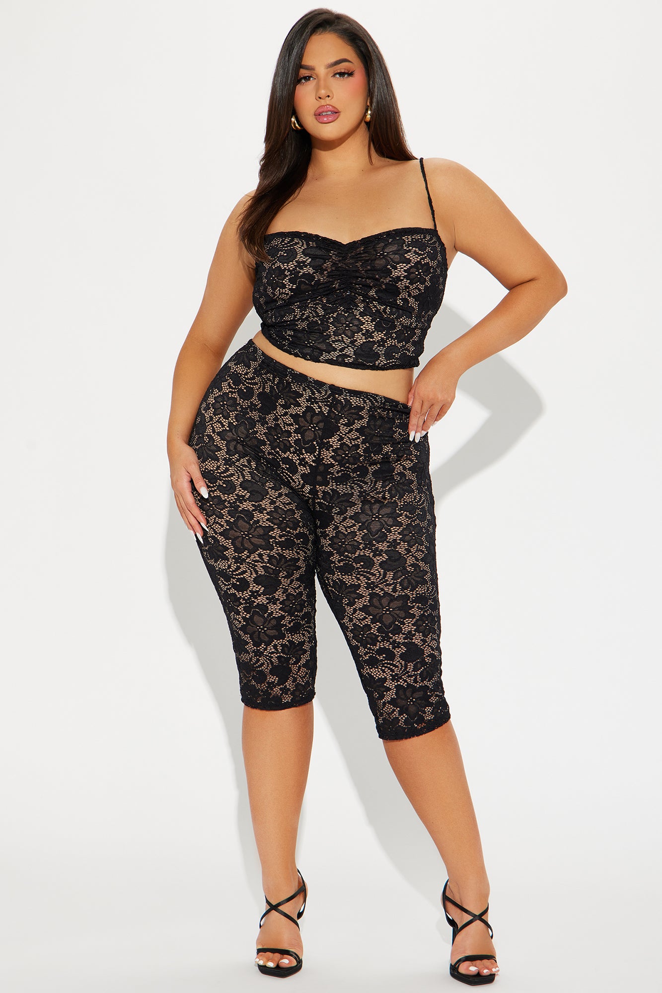 Victoria Lace Capri Set - Black - Image 8