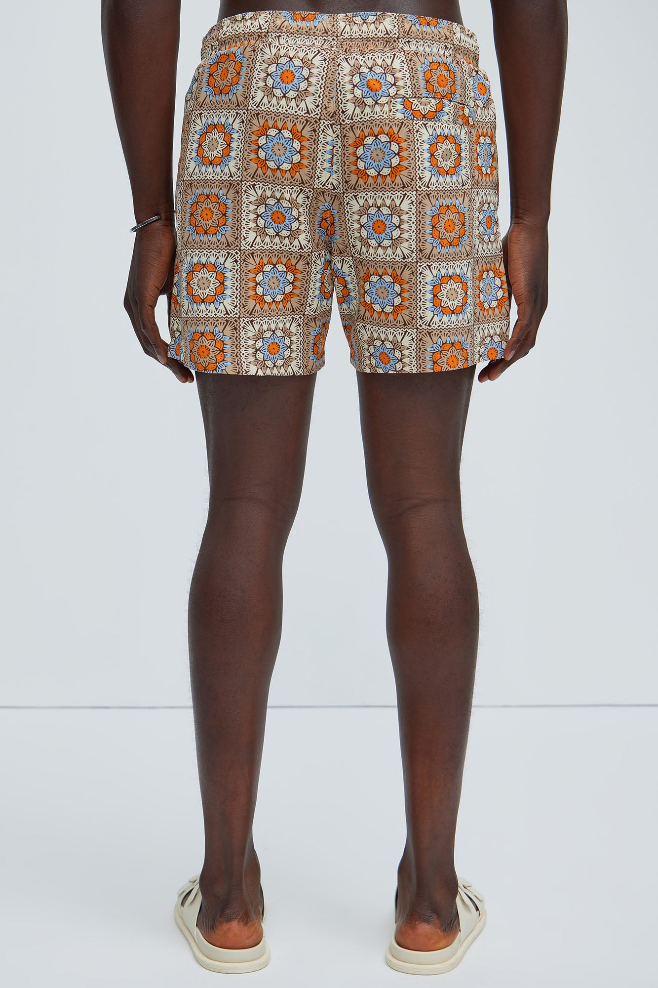 Indy Crochet Print Swim Mid Trunk - Natural/Combo - Image 4