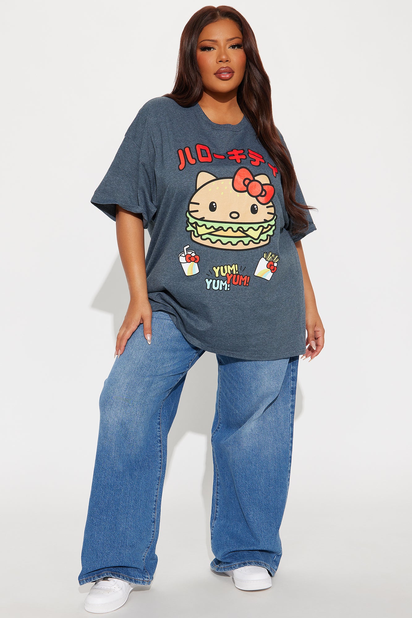 Hello Kitty Cheeseburger Tee - Charcoal - Image 5
