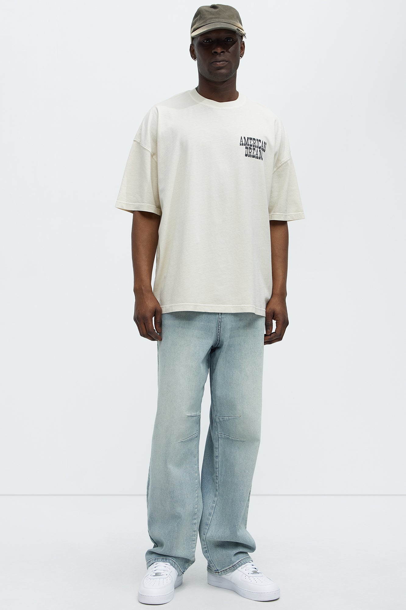 American Dream Oversized Short Sleeve Tee - Cream - Image 3