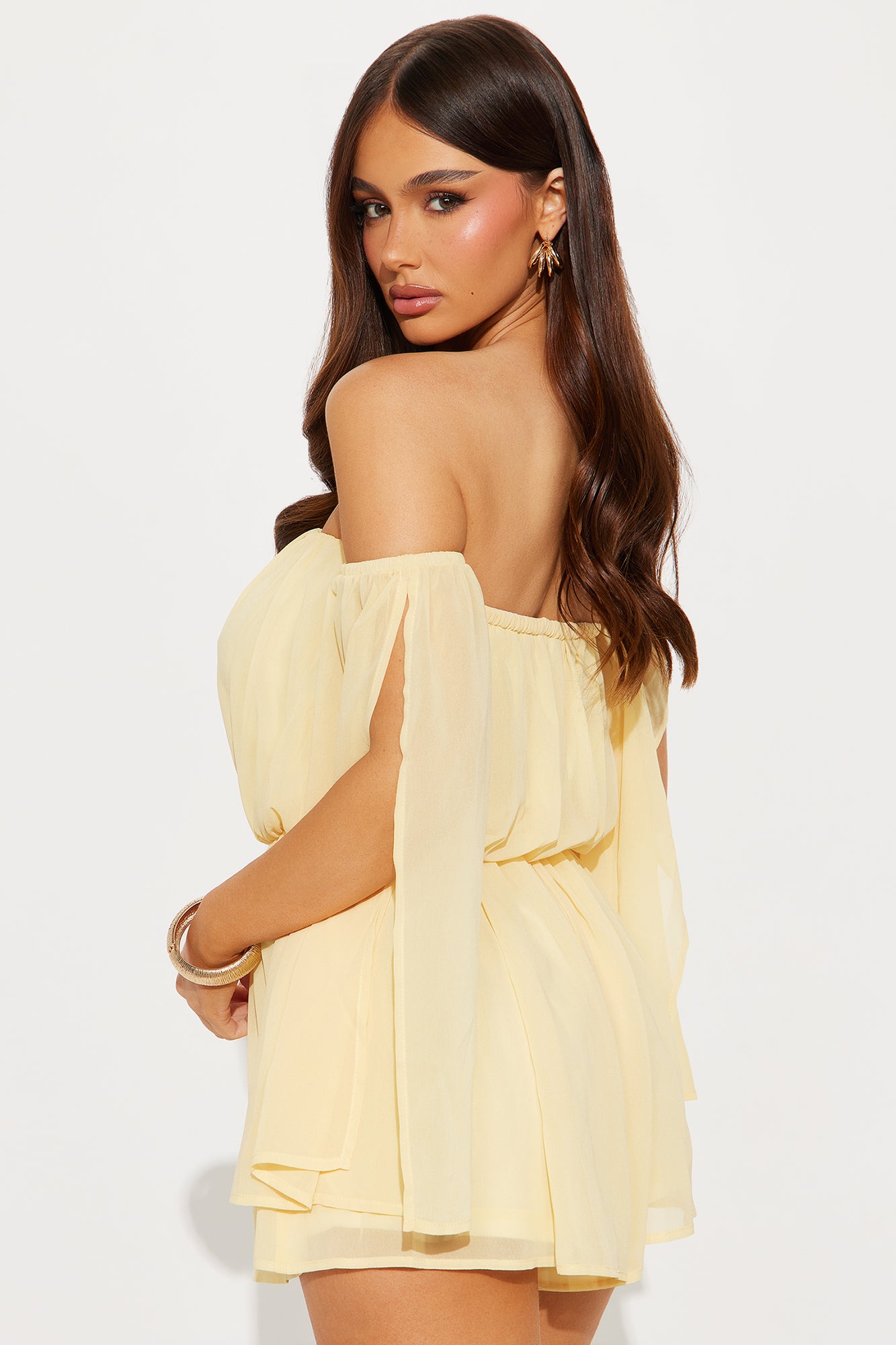 Always Looking Good Chiffon Romper - Banana - Image 3