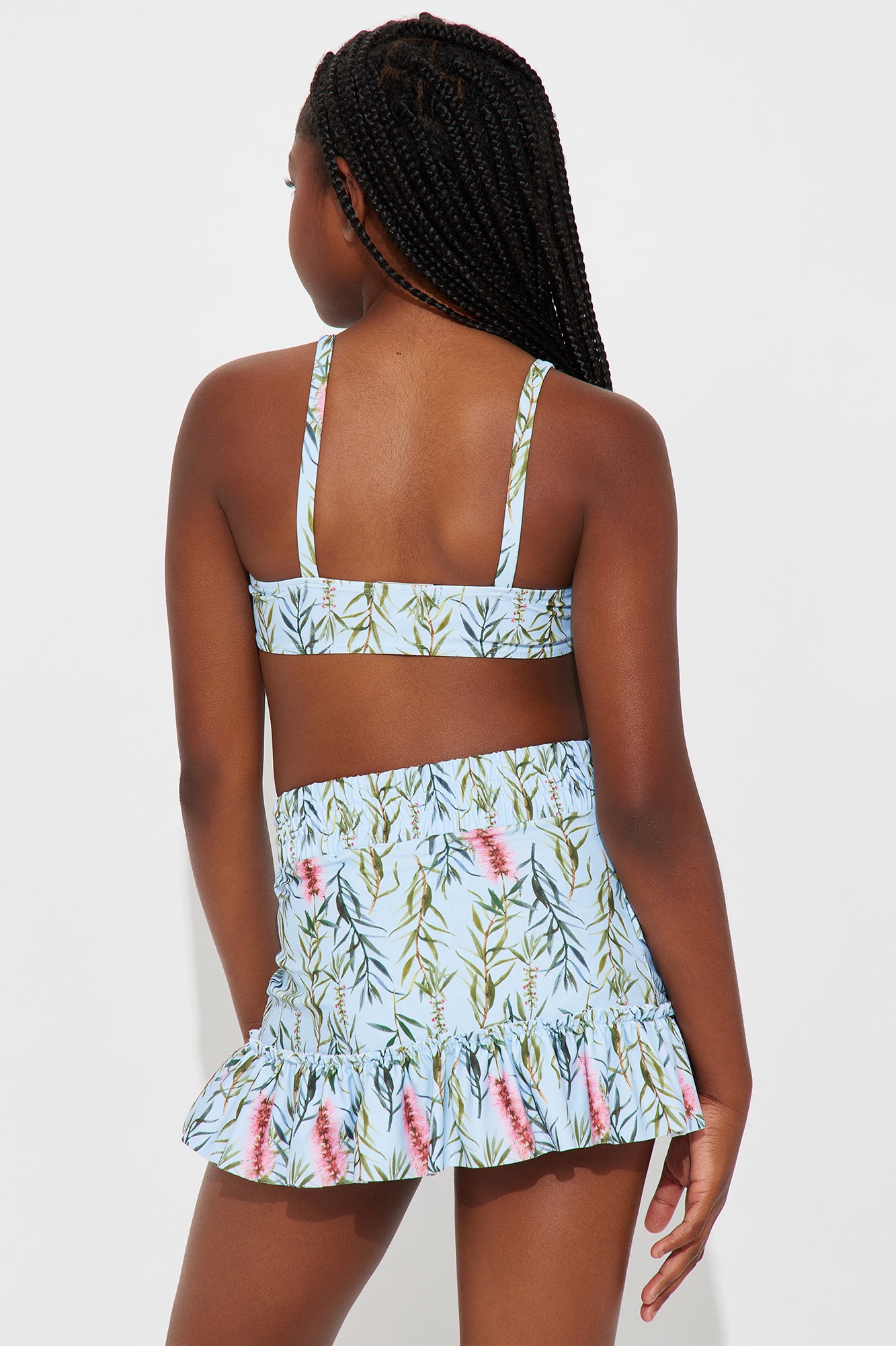 MIini Nalani 3 Pc Bikini And Skirt Set - Light Blue - Image 5