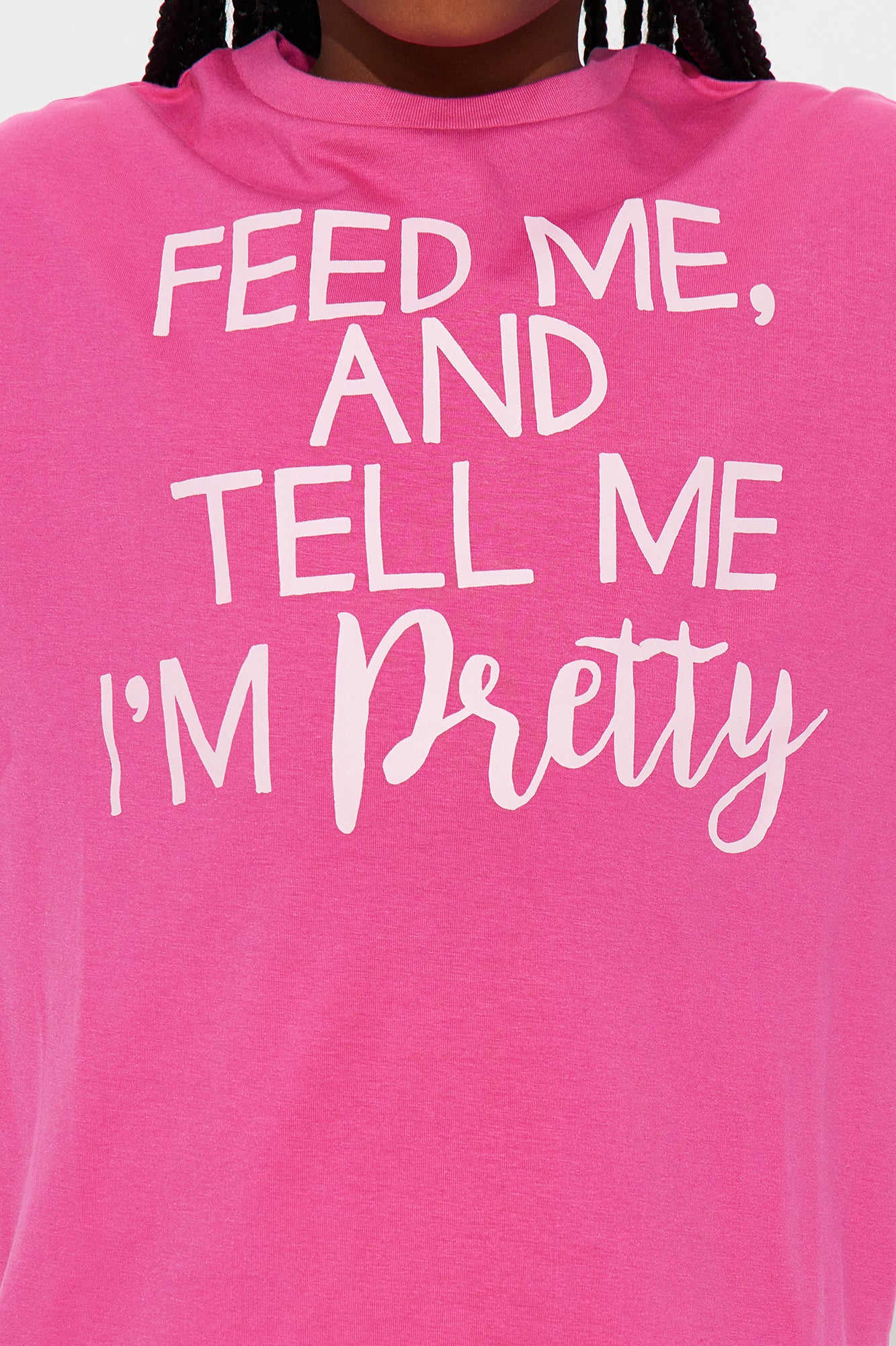 Mini Feed Me And Tell Me I'm Pretty Short Set - Fuchsia - Image 3