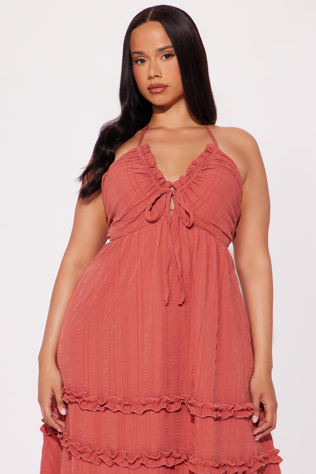 Alexandra Tie Back Maxi Dress - Marsala - Image 5