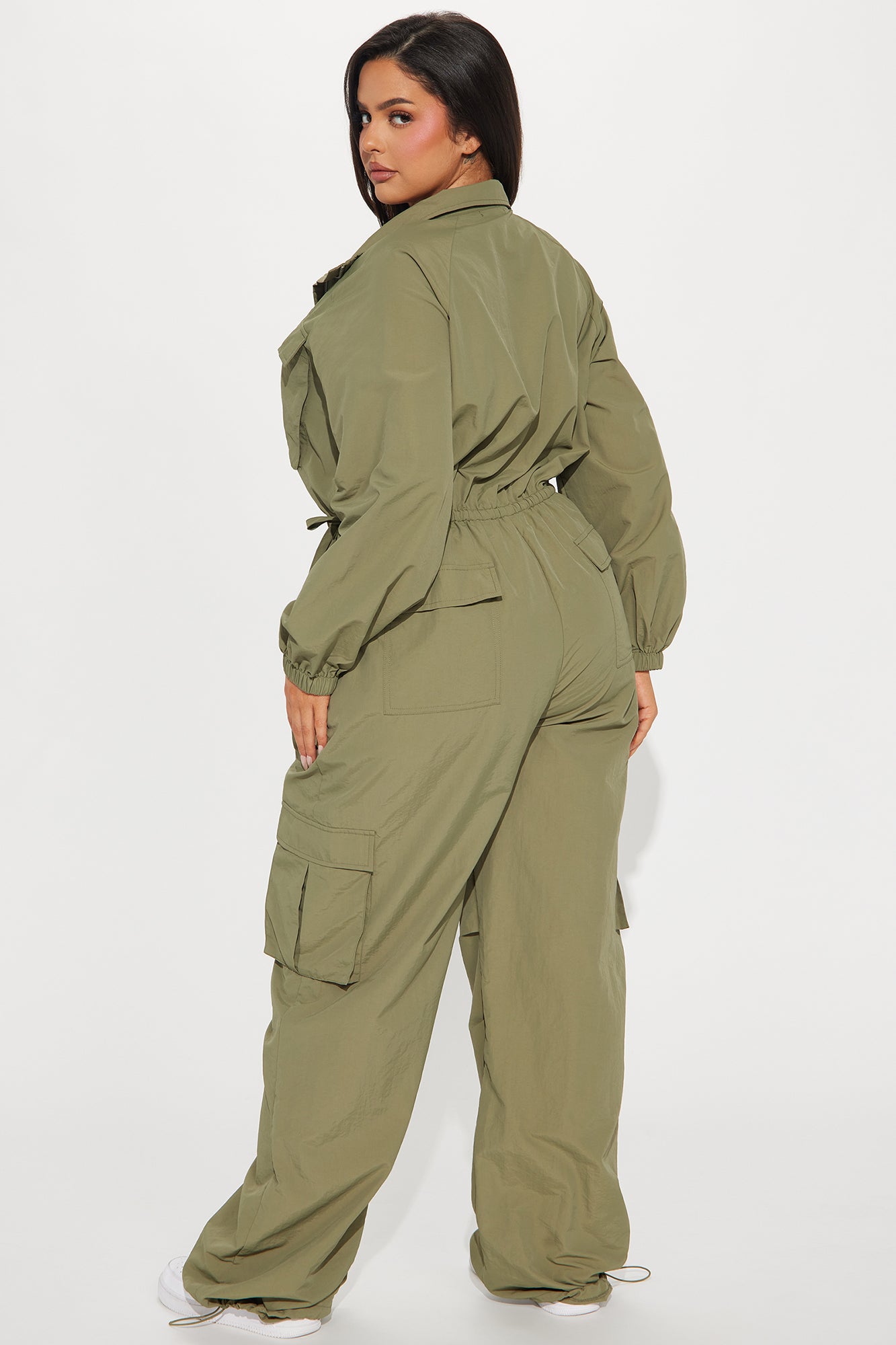 Don't Mention It Windbreaker Jumpsuit  - Olive - Image 6