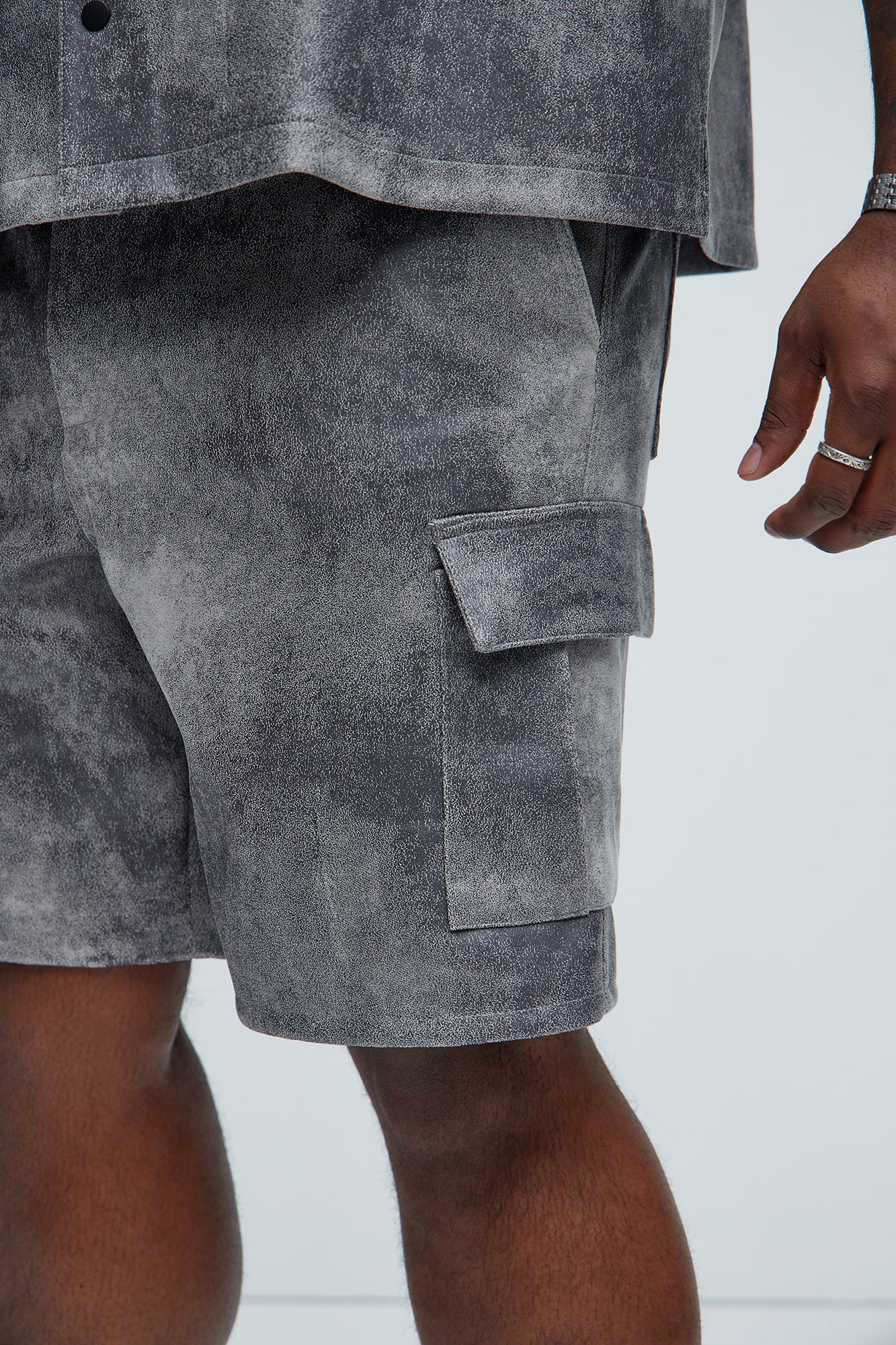 Manor Distressed Shorts - Grey - Image 8