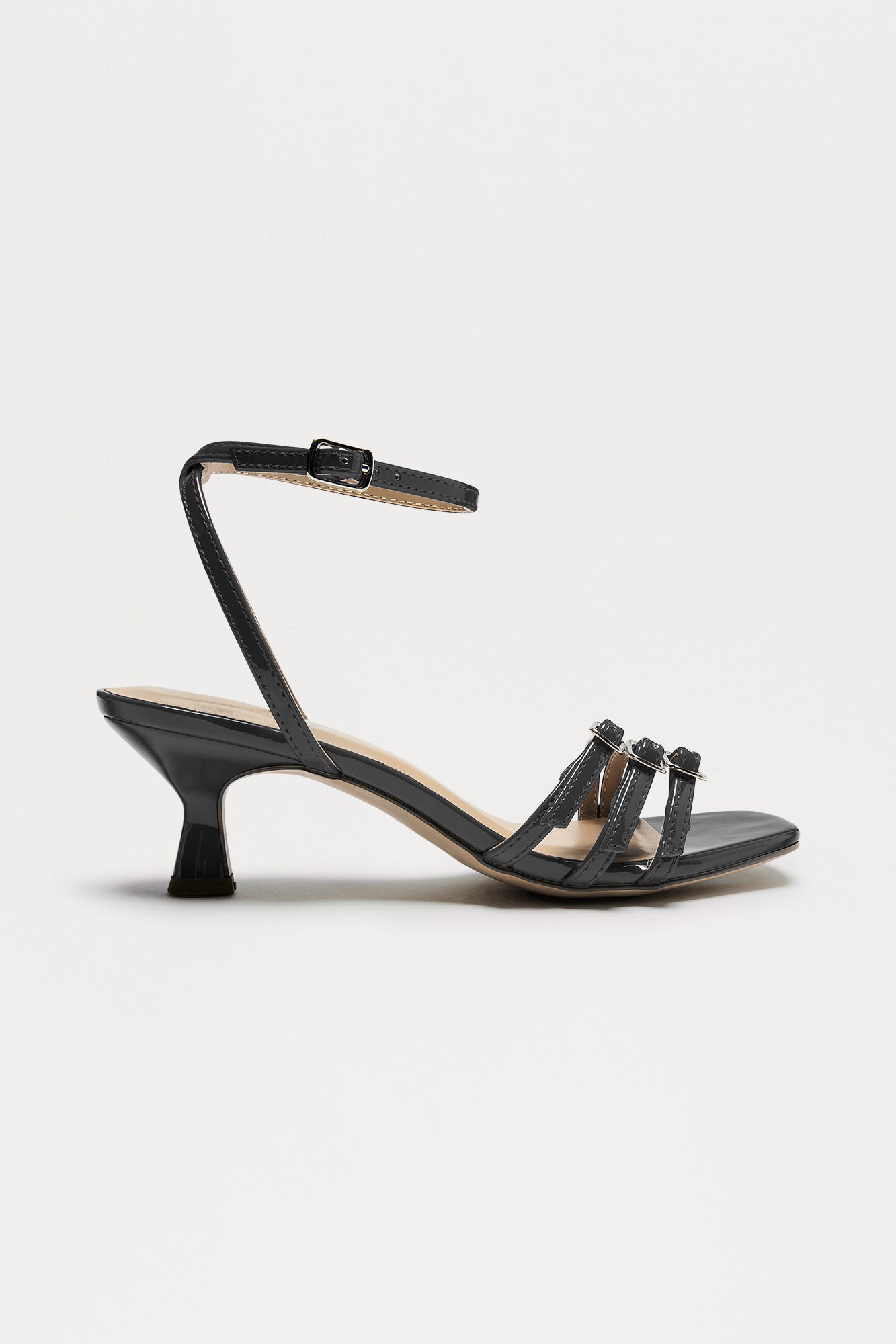 Lulu Buckle Kitten Heels - Black - Image 3