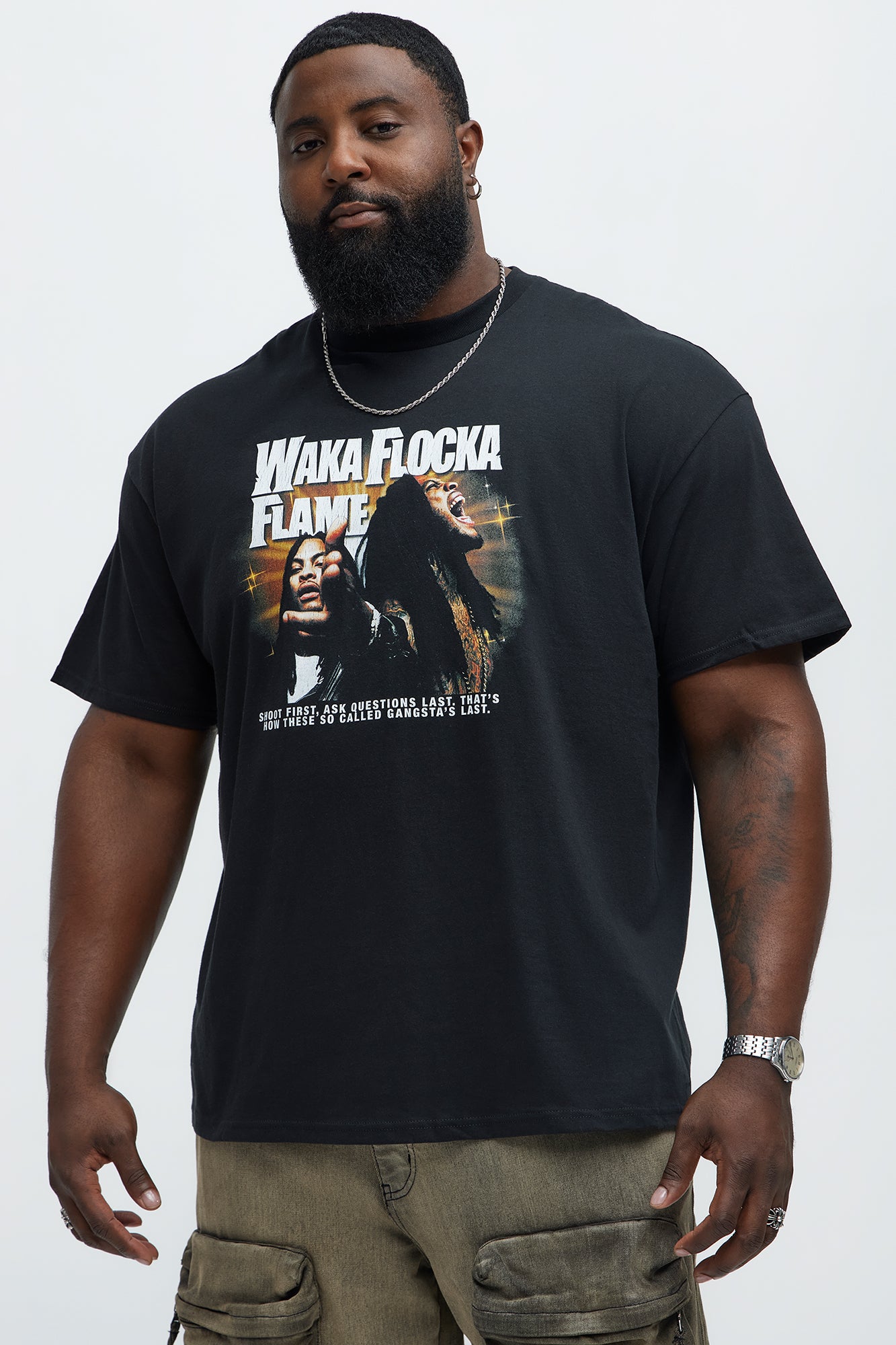 Waka Flocka Flame Bustin At Em Short Sleeve Tee - Black - Image 4