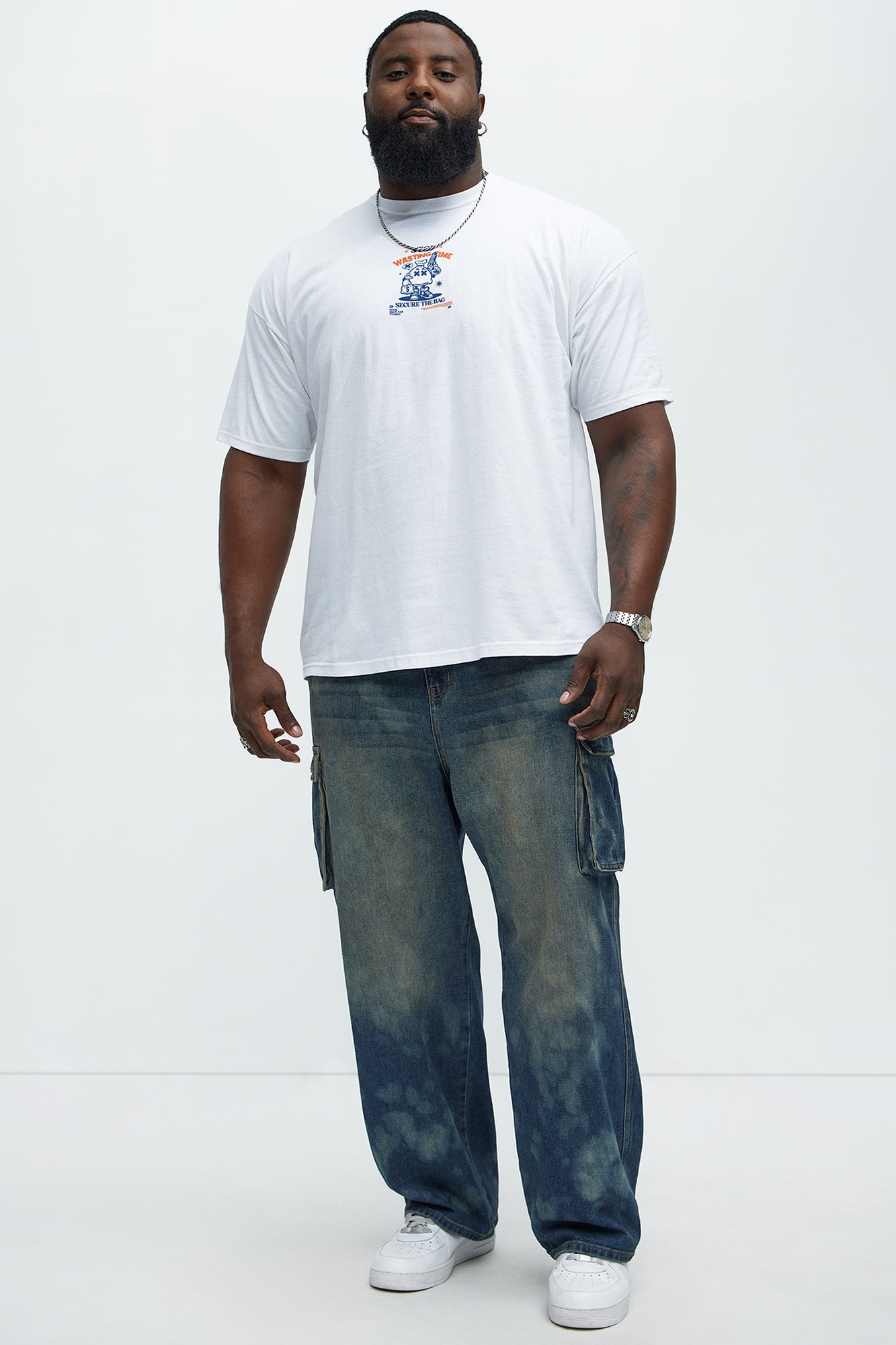 Stop Wasting Time Roll Short Sleeve Tee - White - Image 8