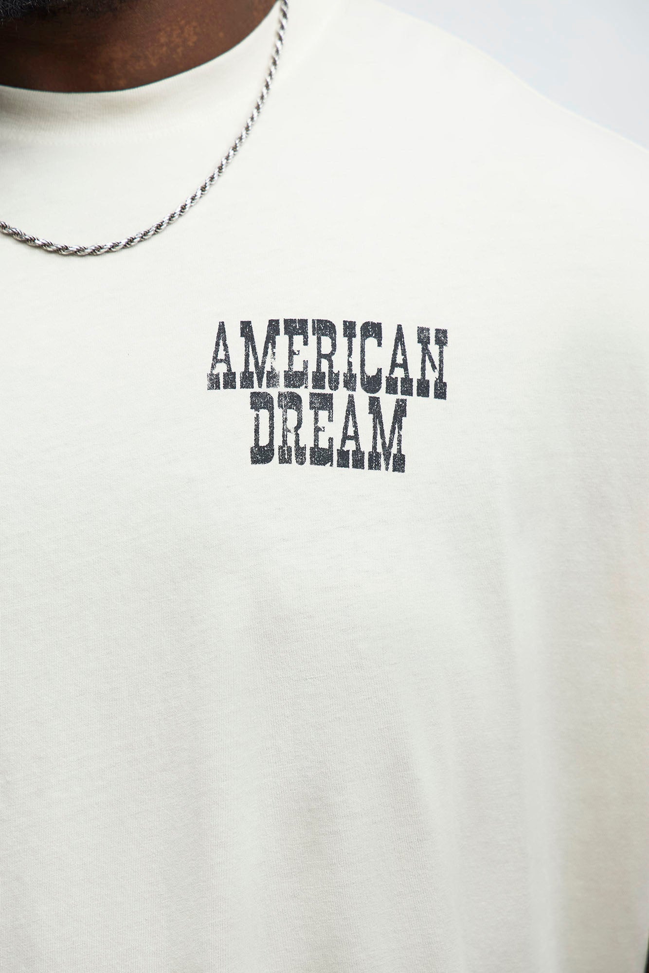 American Dream Oversized Short Sleeve Tee - Cream - Image 8