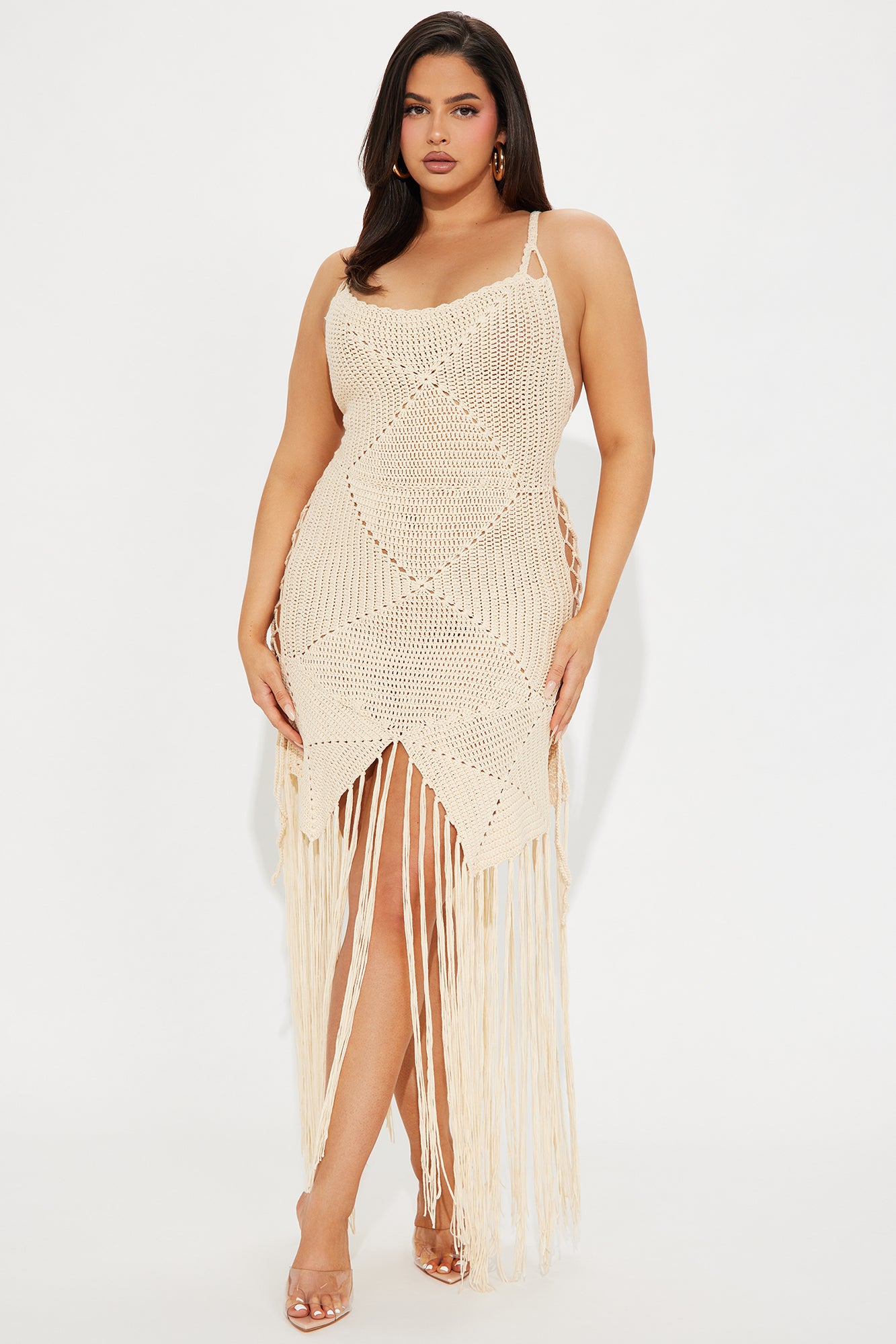 Andrea Crochet Mini Dress - Cream - Image 7