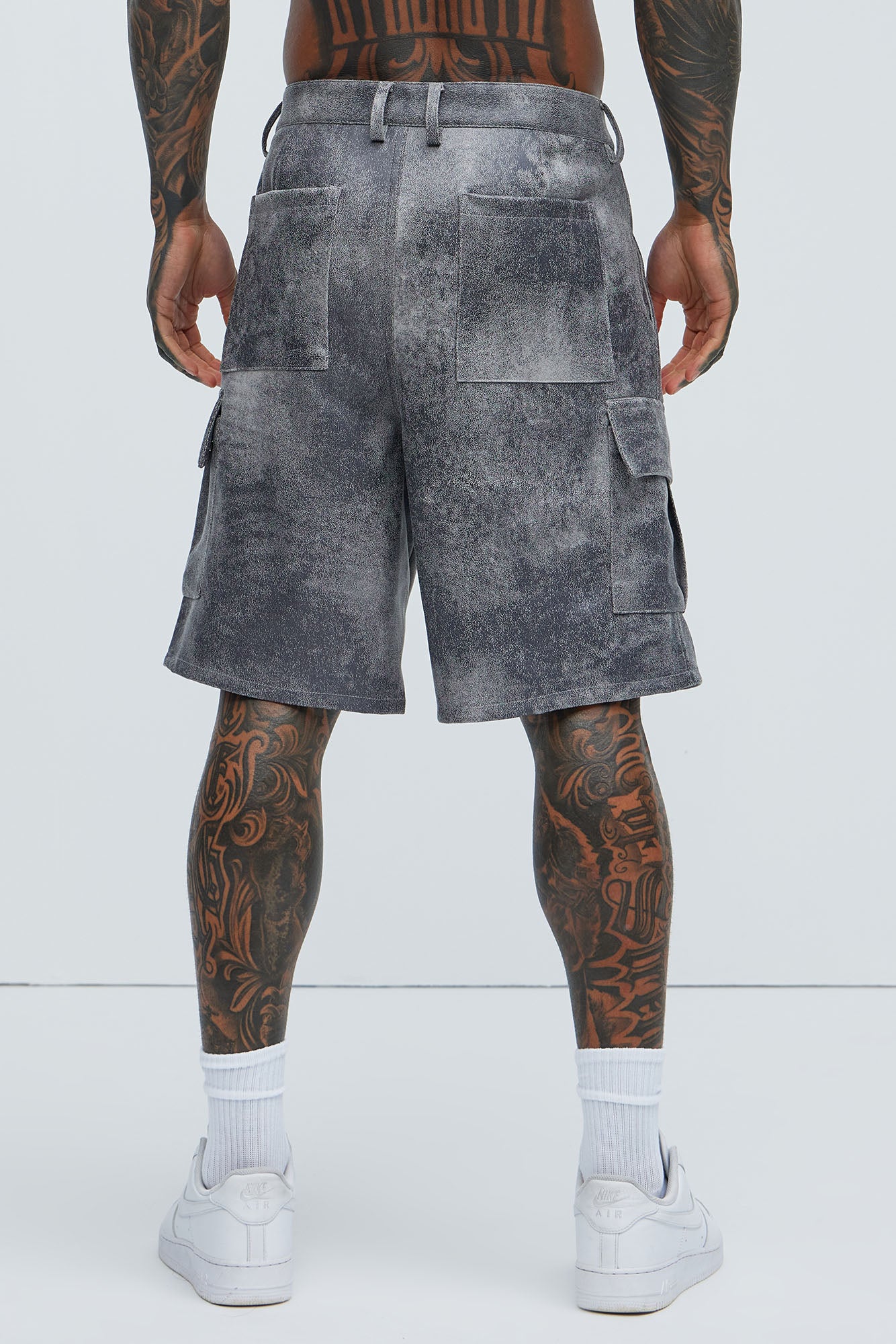 Manor Distressed Shorts - Grey - Image 5