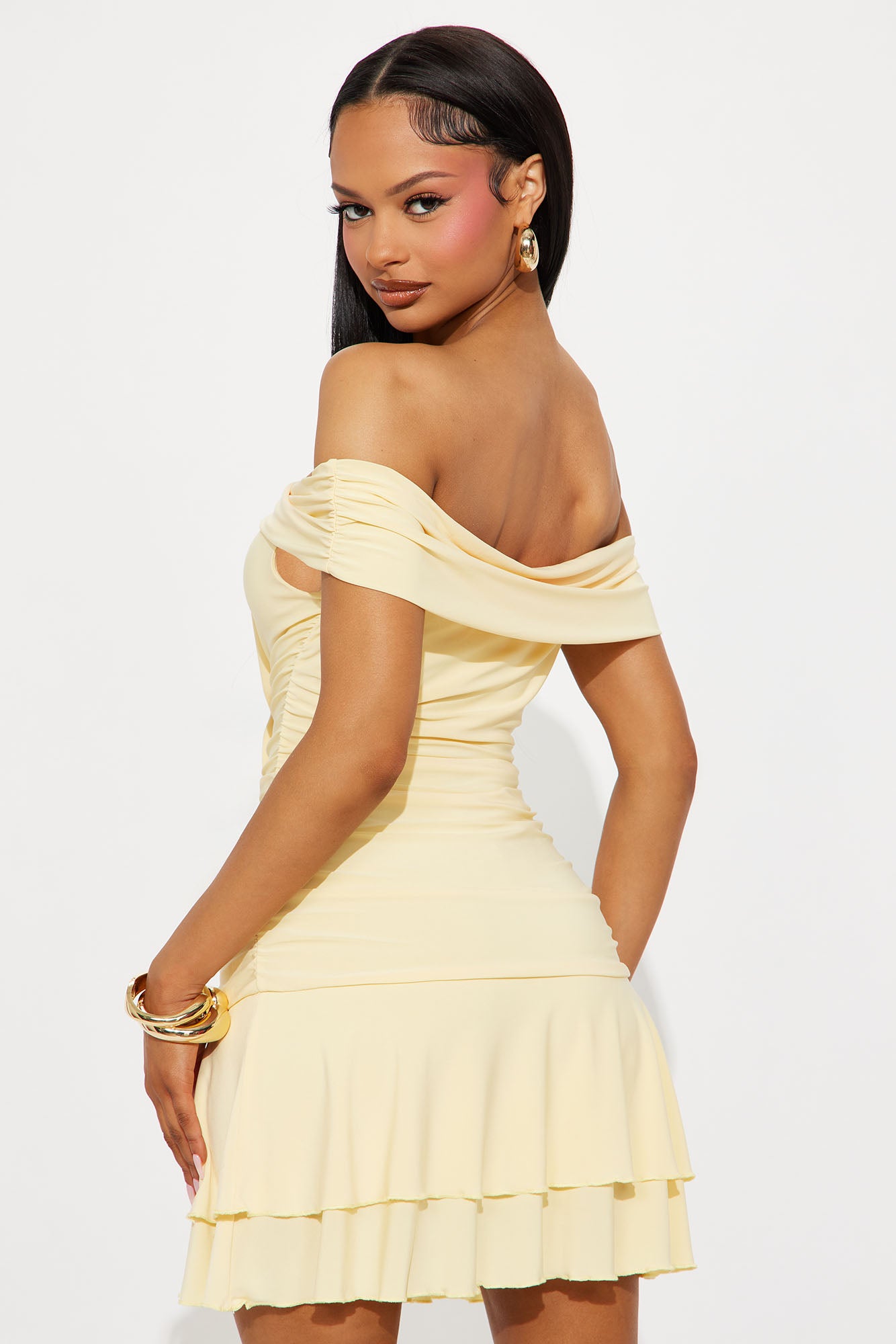 Teagan Strapless Mini Dress - Butter Yellow - Image 3
