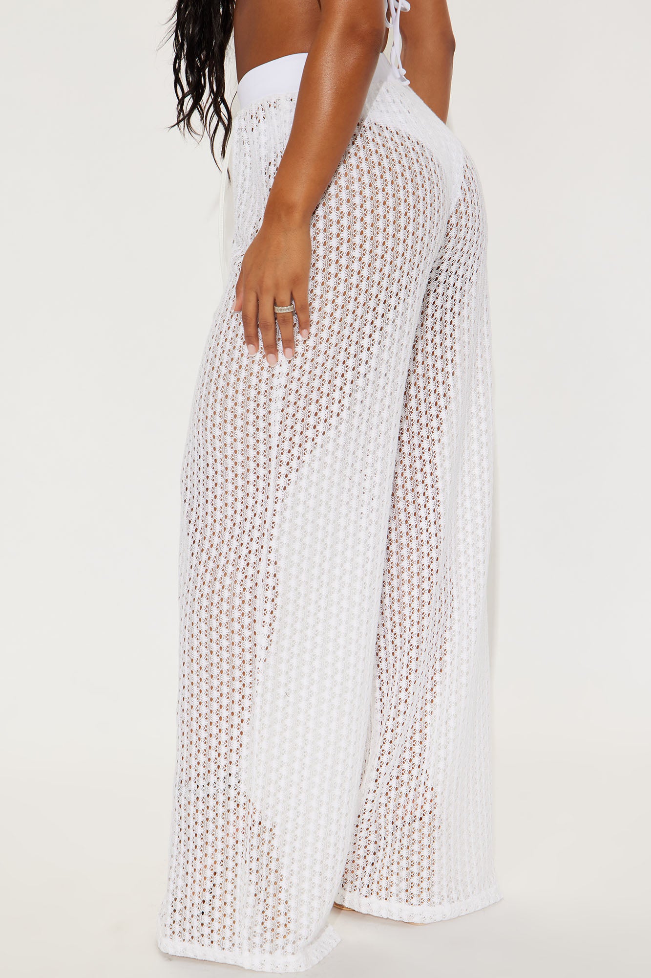 Abby Swim Cover Up Pants - White - Image 3