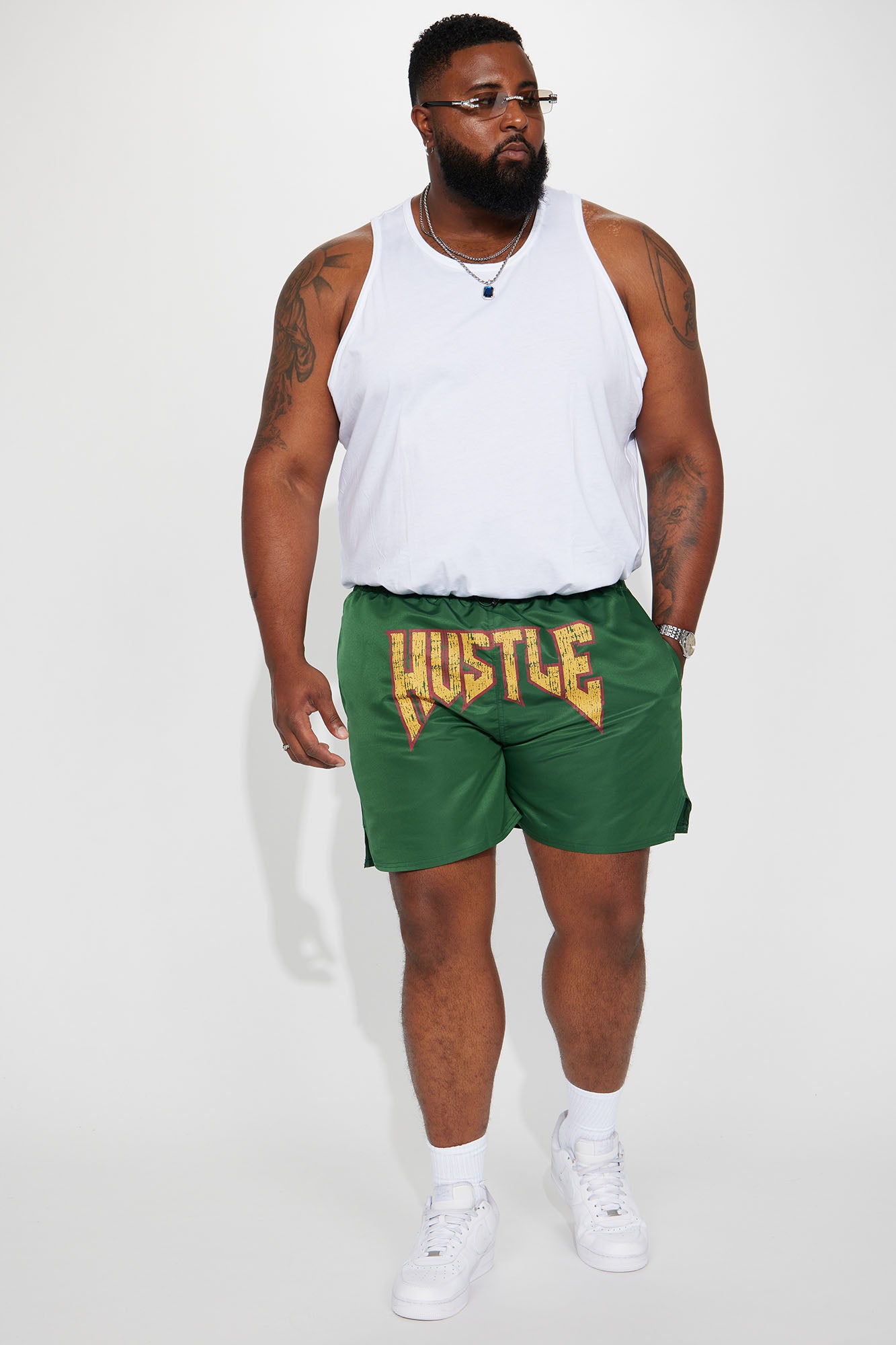 Hustle Game Swim Mid Trunk - Green - Image 5