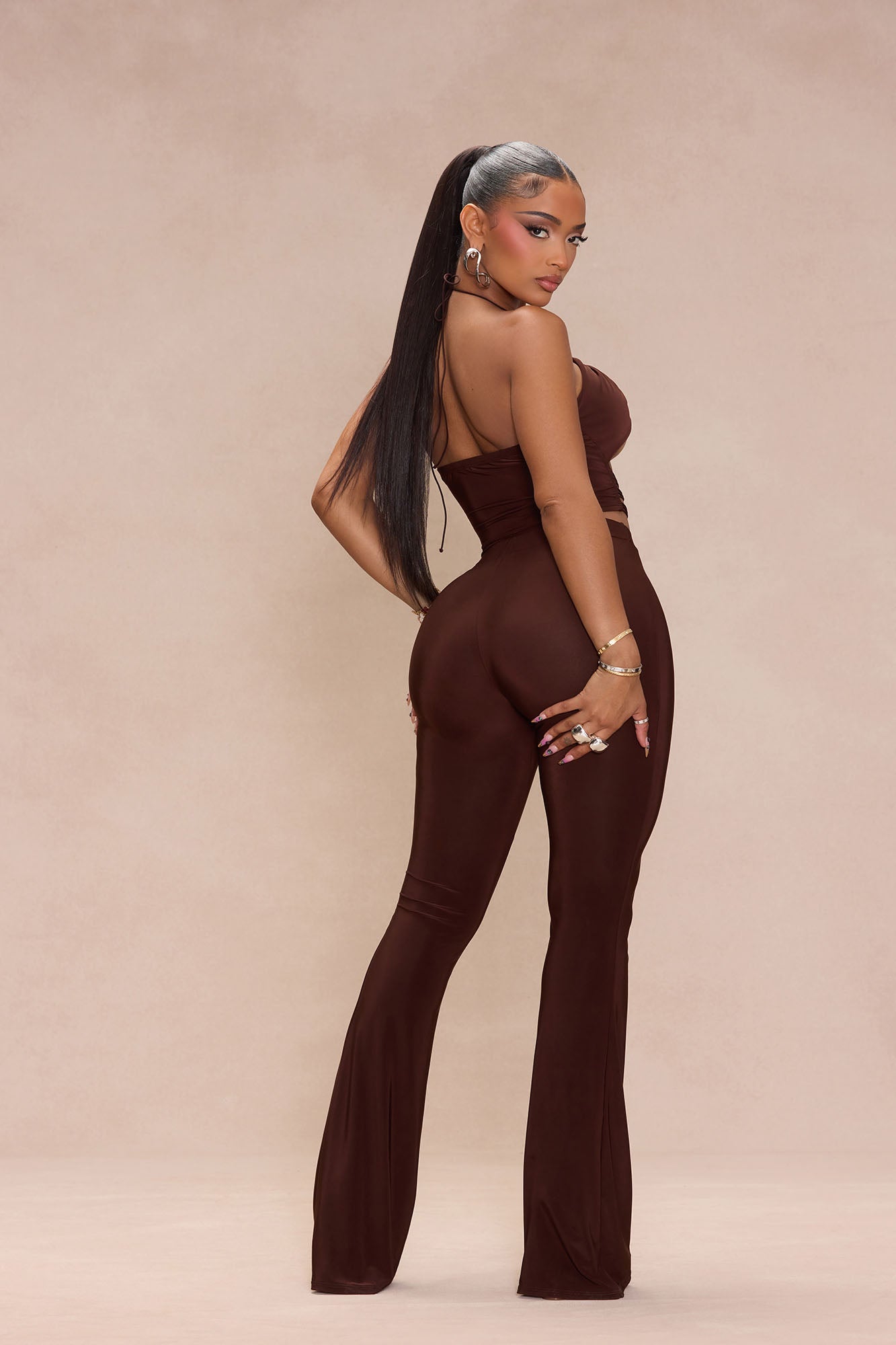 Sassy Mood Pant Set - Brown - Image 3