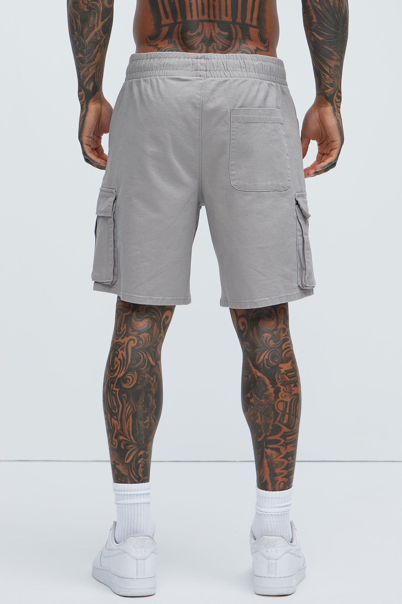 Twill Volley Cargo Shorts - Grey - Image 4