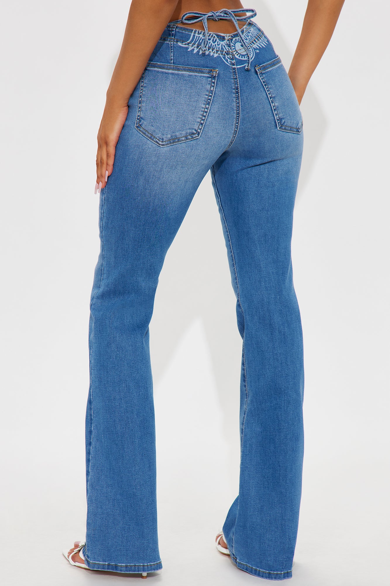 Von Dutch Patchwork Flare Leg Jeans - Medium Wash - Image 3