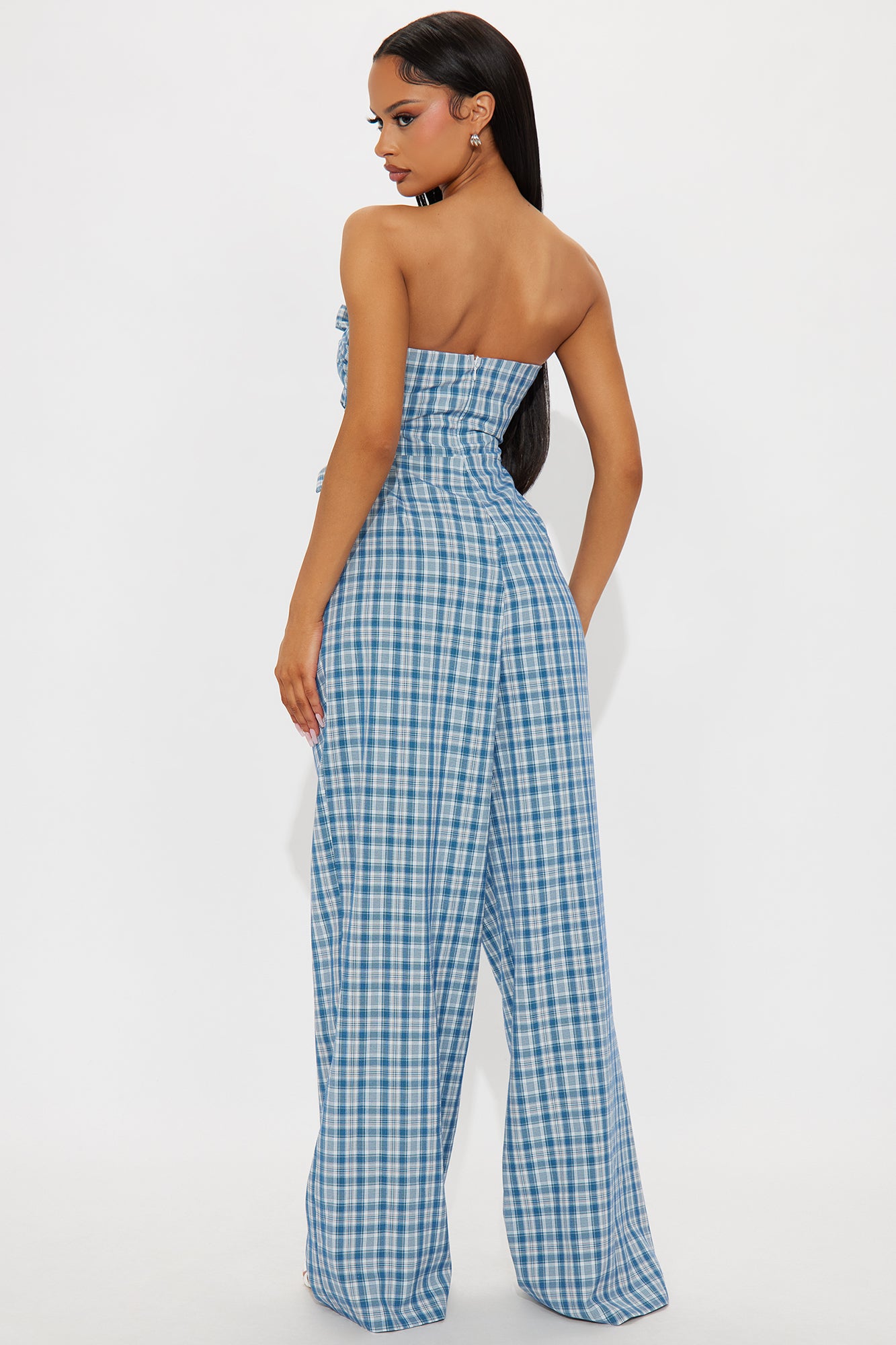 Wrapped And Ready Plaid Jumpsuit - Blue/combo - Image 3