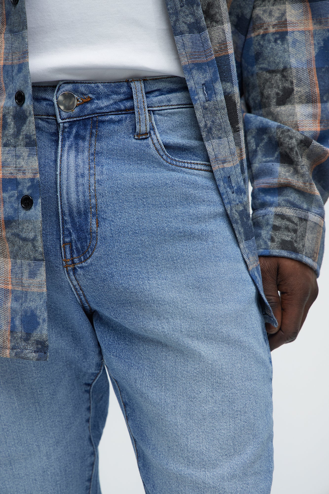 Cornell Distressed Slim Jeans - Light Wash - Image 3