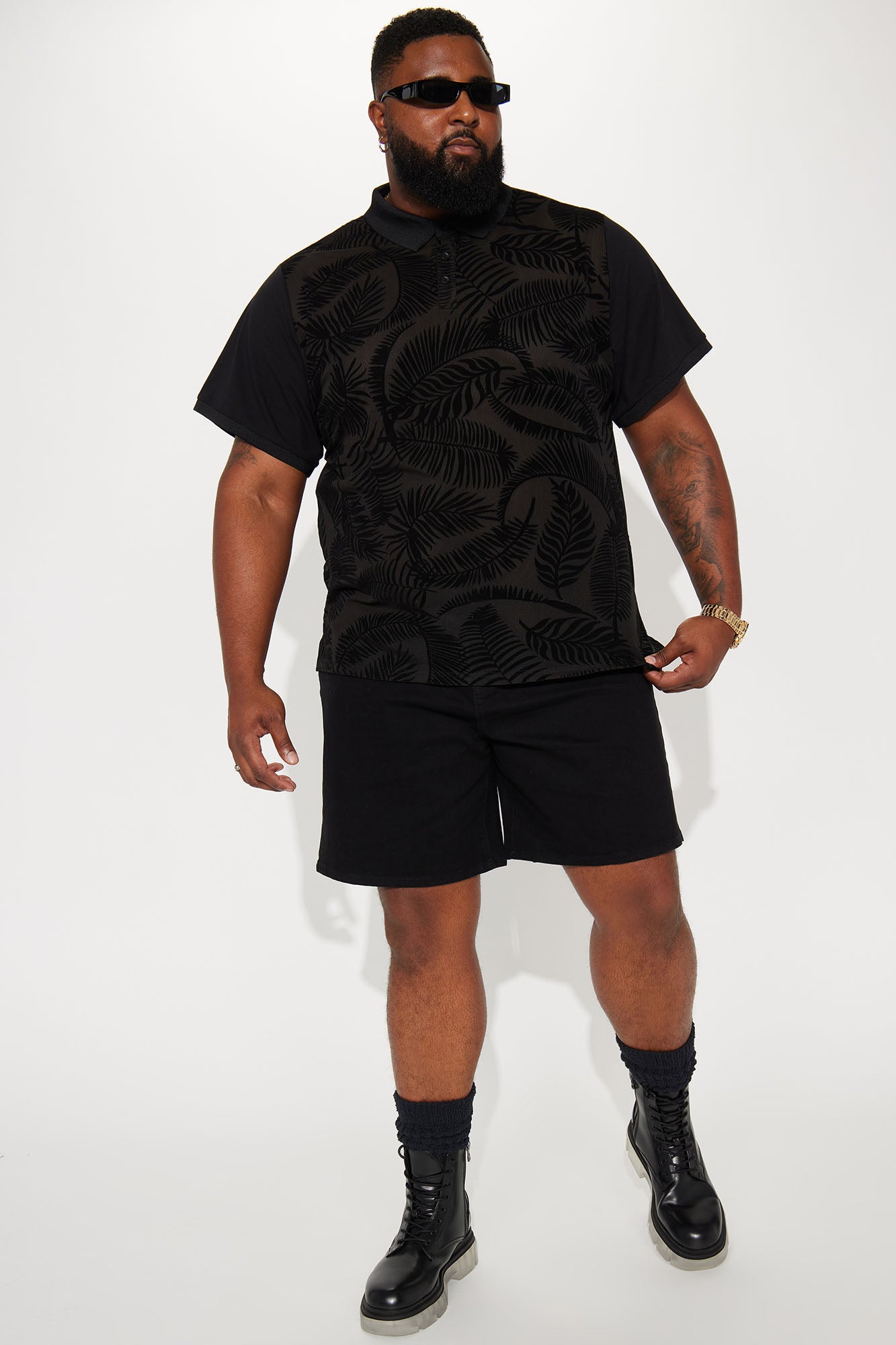 Mike Relaxed Denim Shorts - Black - Image 10