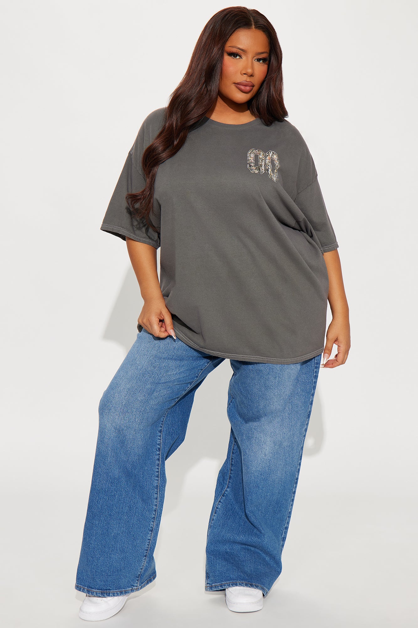 Lexi Camo Washed Oversized Tee - Charcoal - Image 10