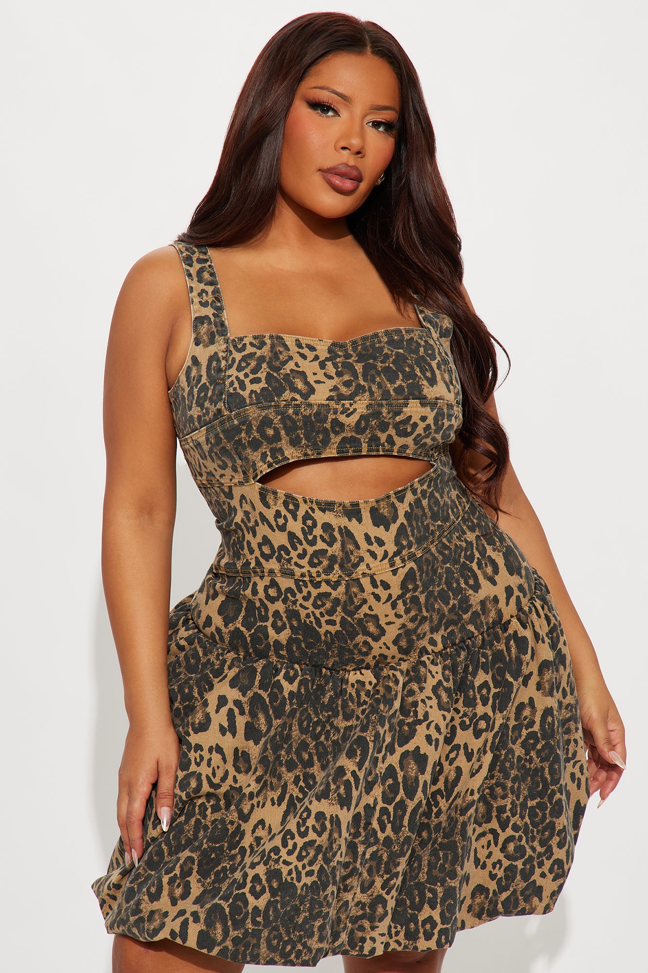 Devyn Leopard Bubble Micro Mini Dress - Leopard - Image 5