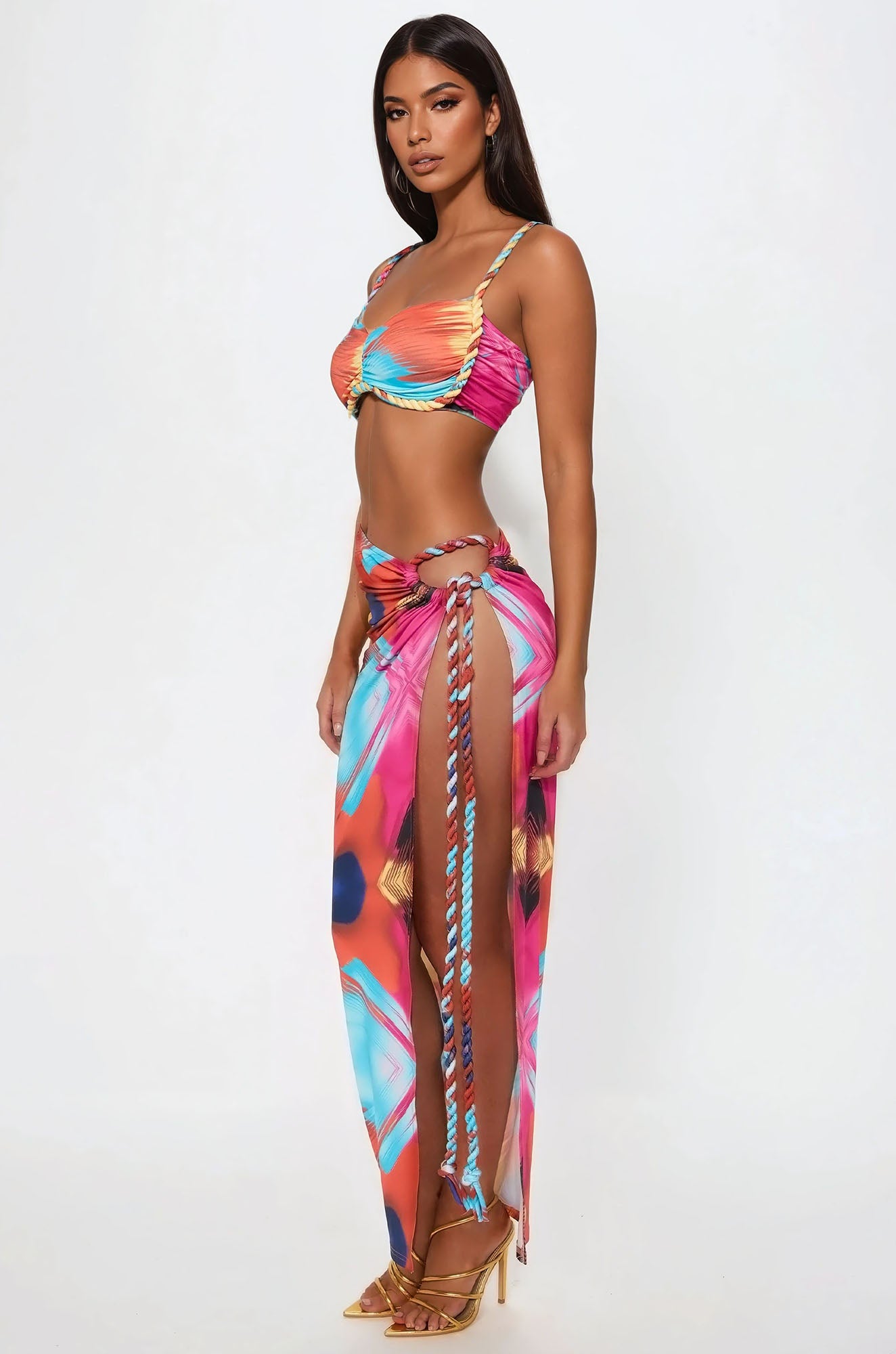Beach Bombshell Maxi Skirt Set - Multi Color - Image 4