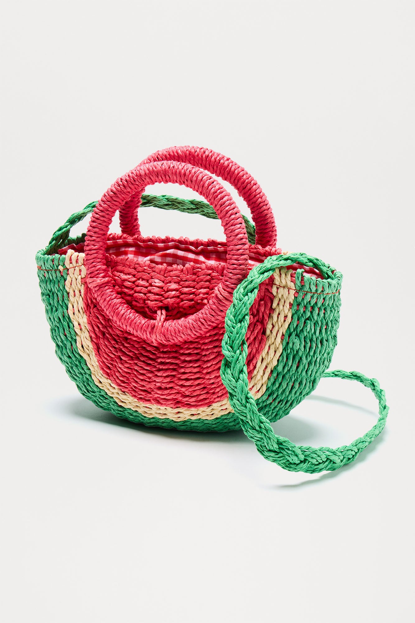 Watermelon Woven Handbag  - Multi Color - Image 4