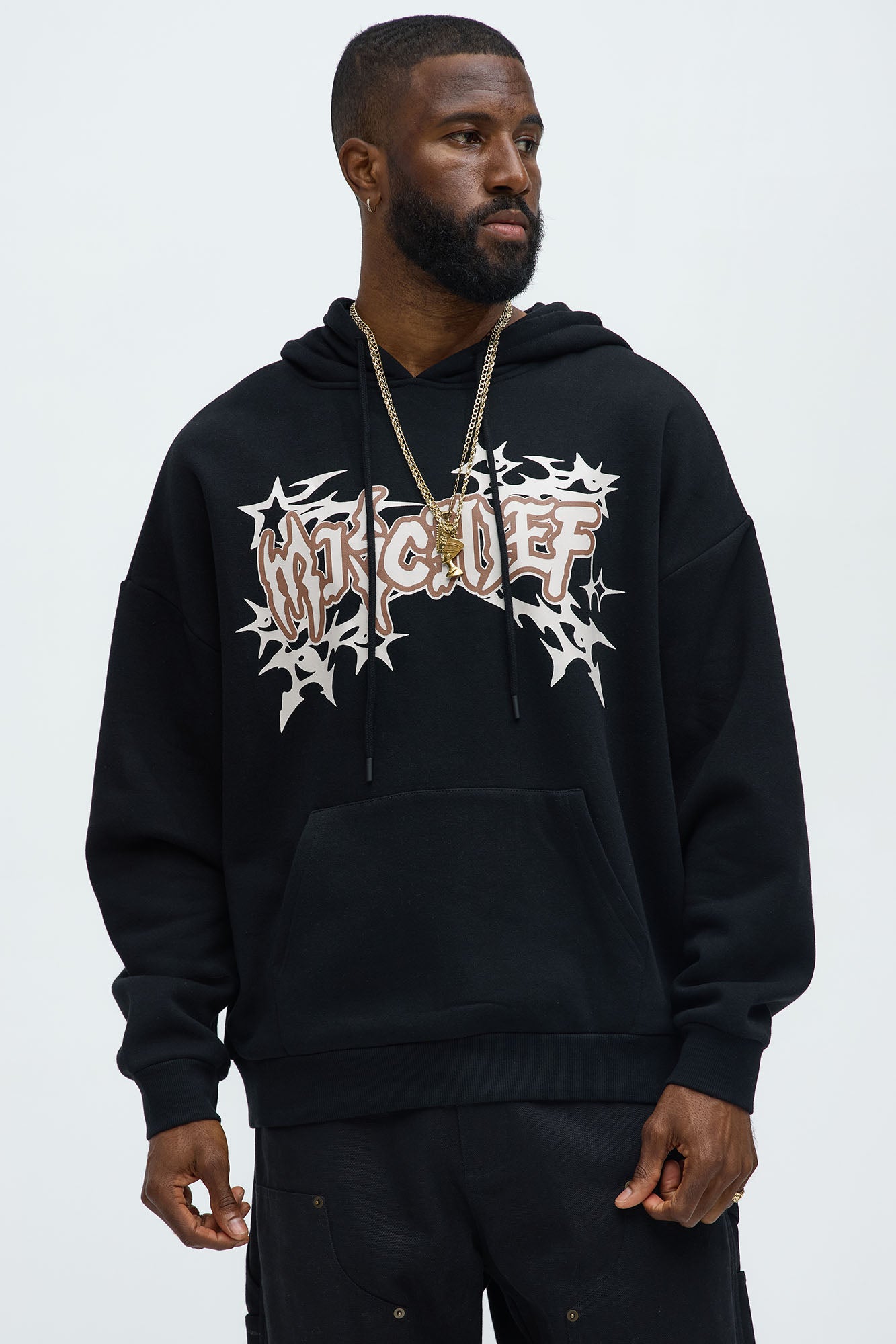 Tyson Mischief Oversized Hoodie - Black - Image 3