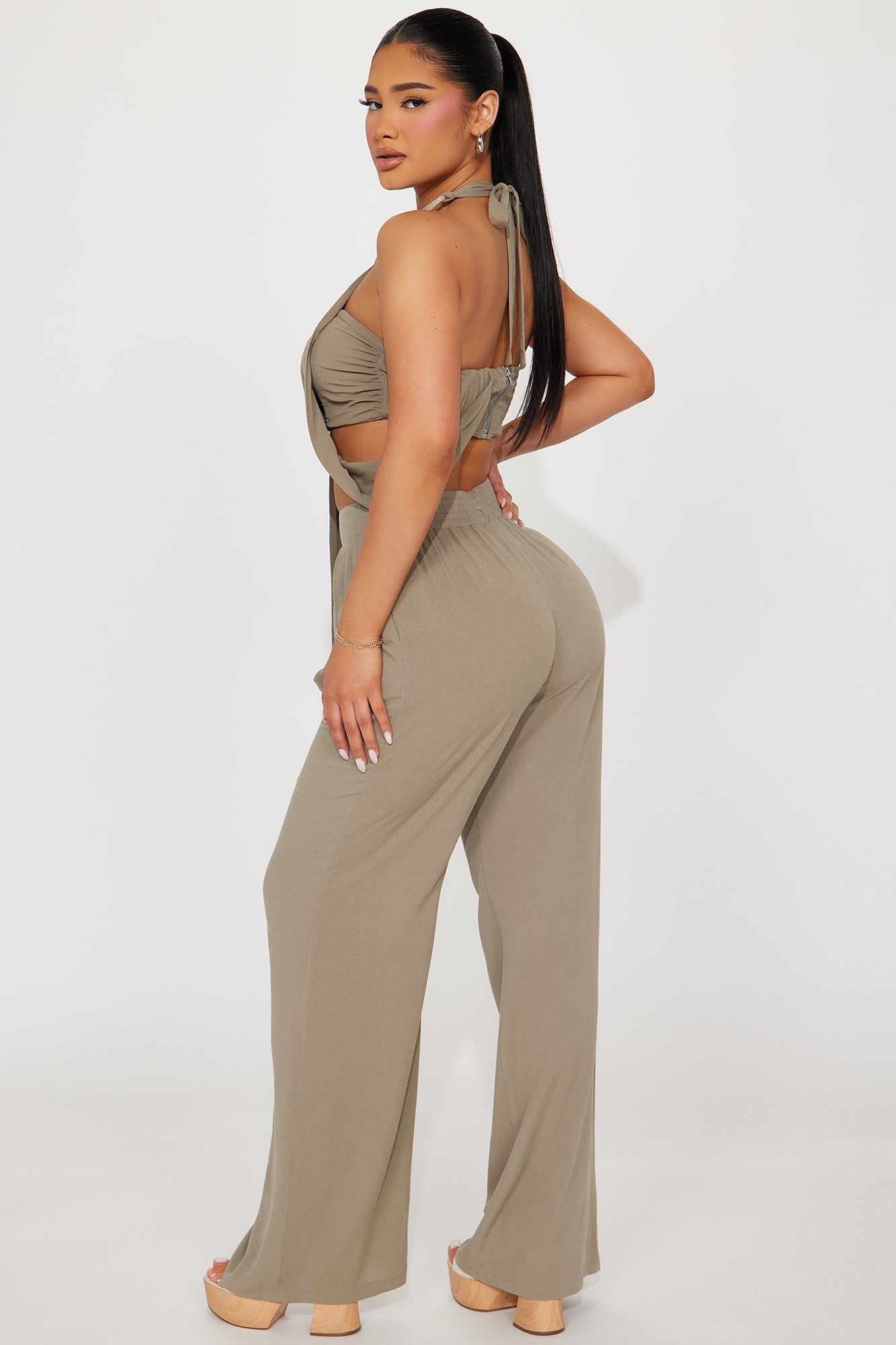 Under The Sun Pant Set - Olive - Image 3
