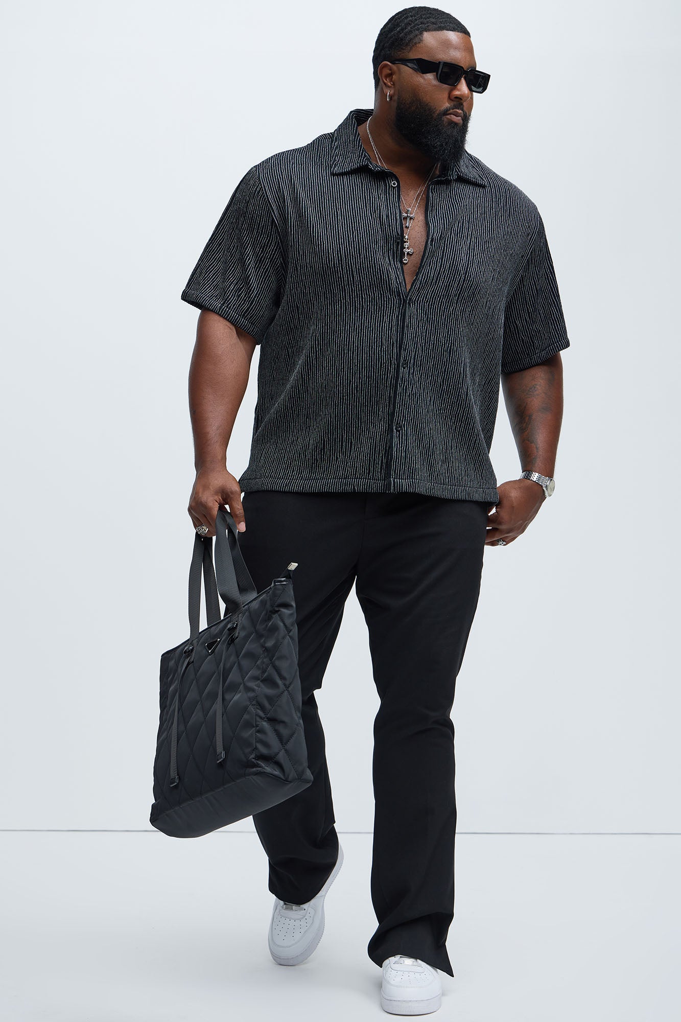 Neil Textured Shirt - Black/White - Image 5