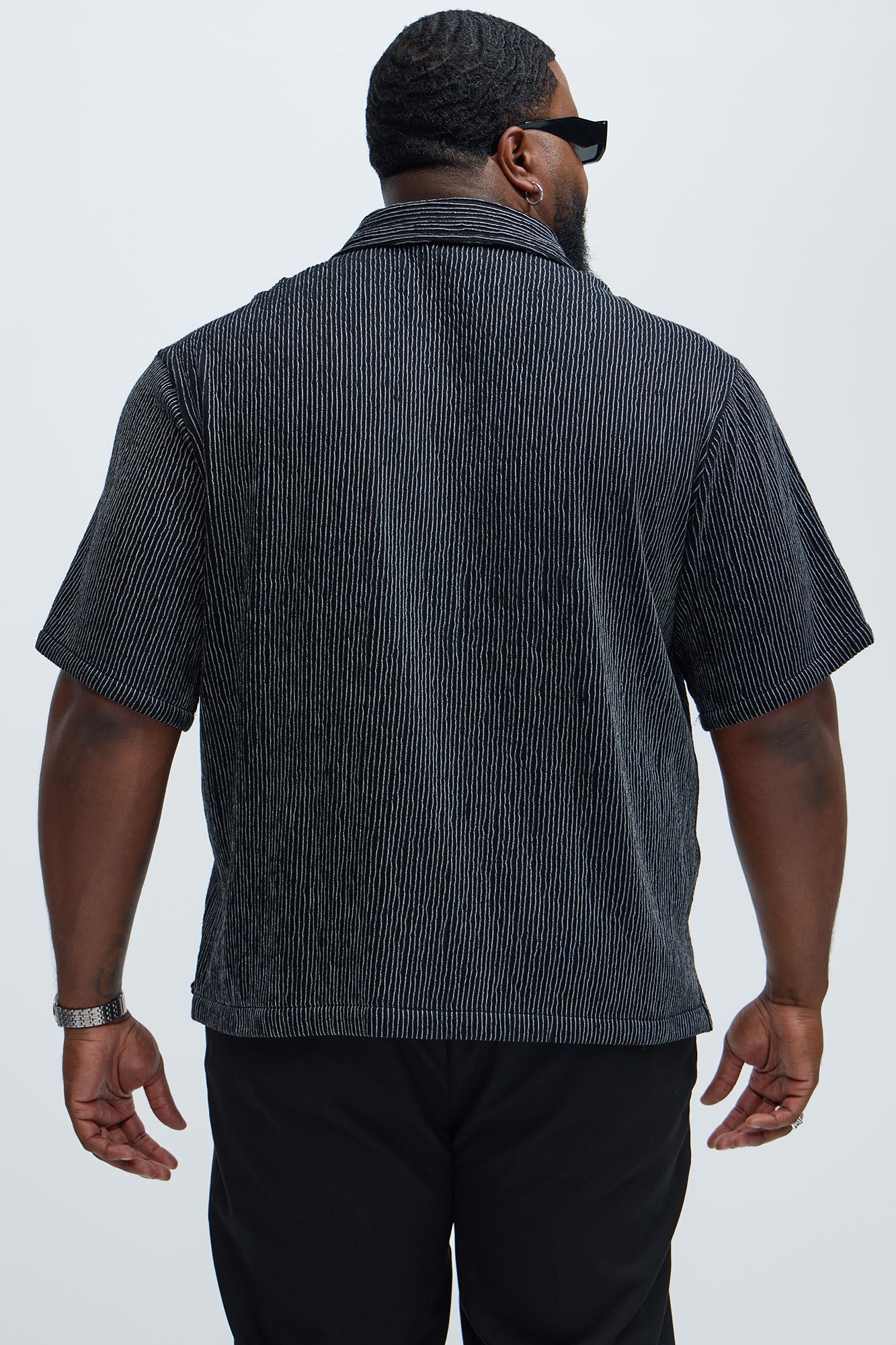 Neil Textured Shirt - Black/White - Image 6