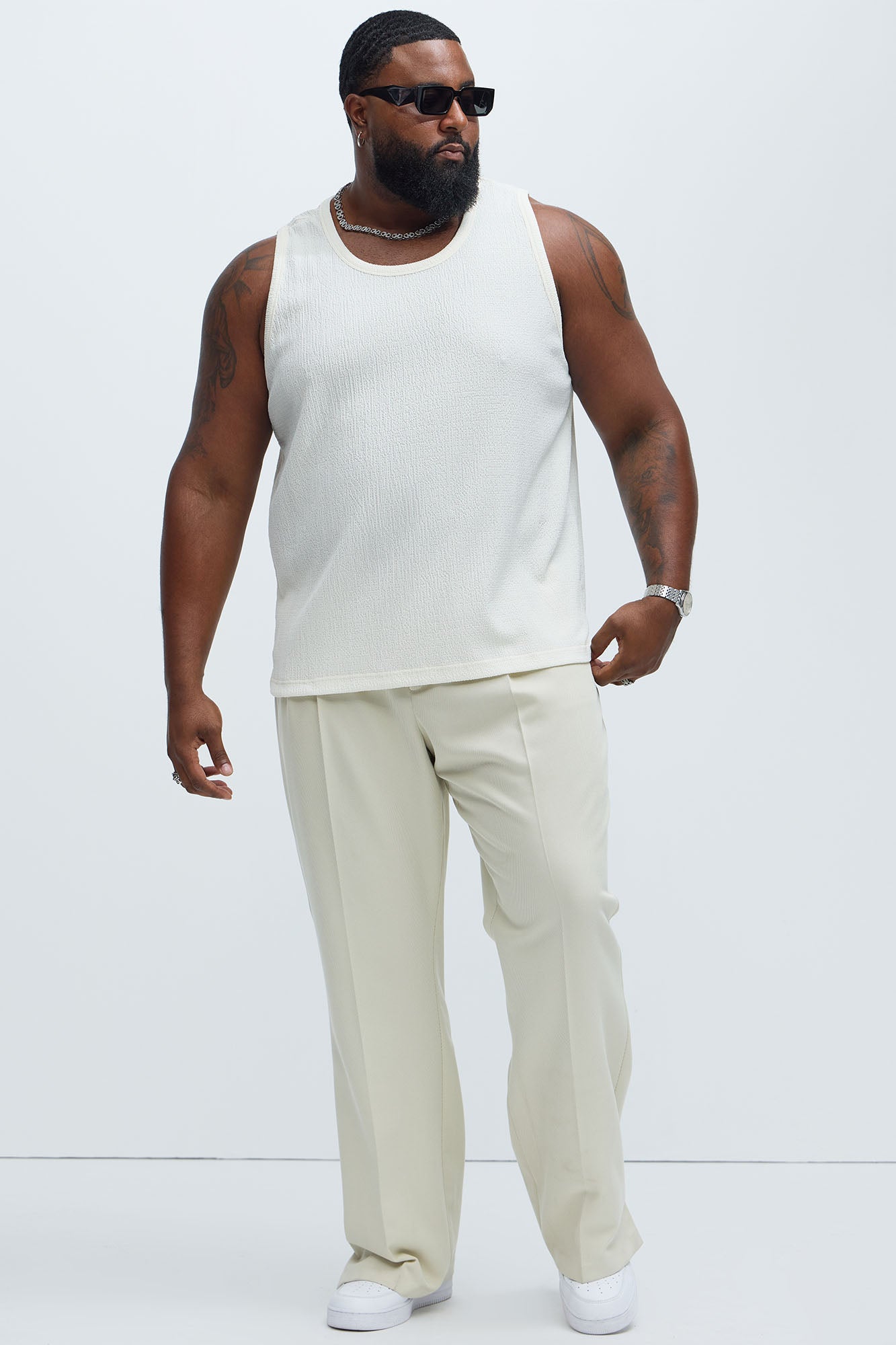 Kerr Textured Tank - Cream - Image 6
