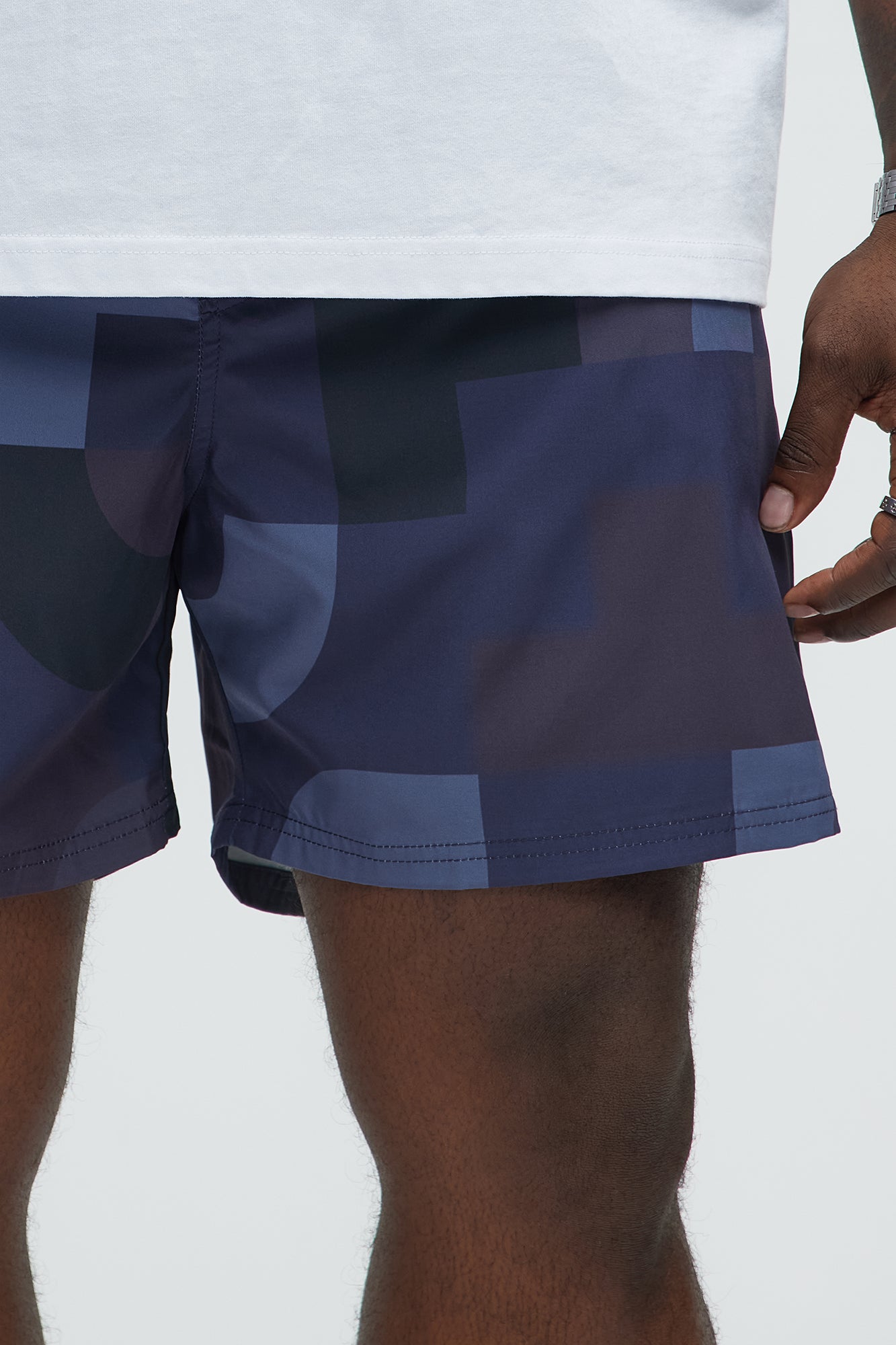 Night Out Geometric Swim Classic Trunk - Navy/combo - Image 7