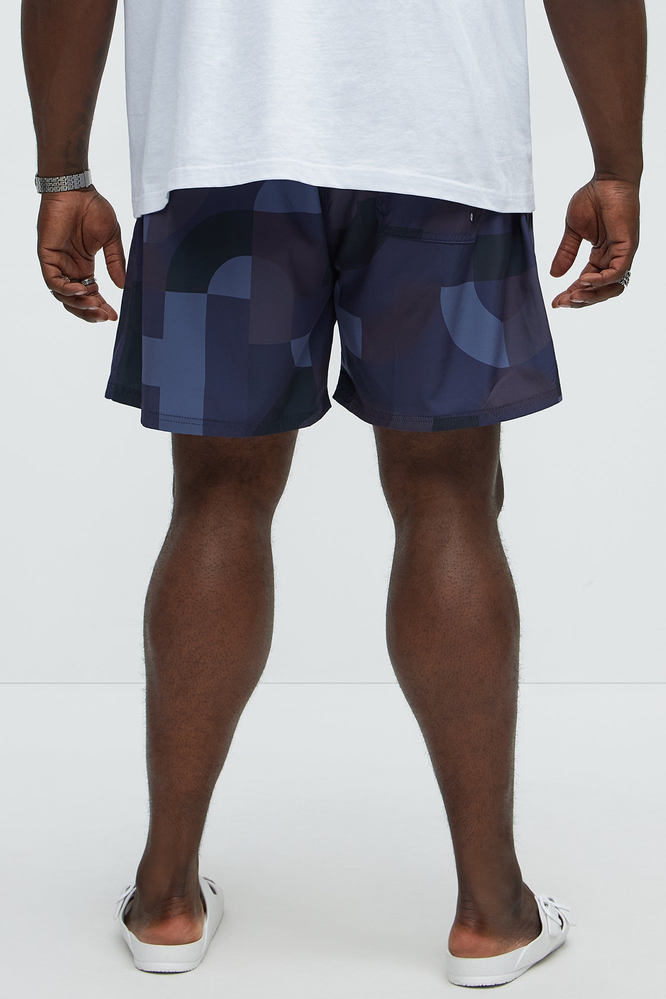Night Out Geometric Swim Classic Trunk - Navy/combo - Image 8