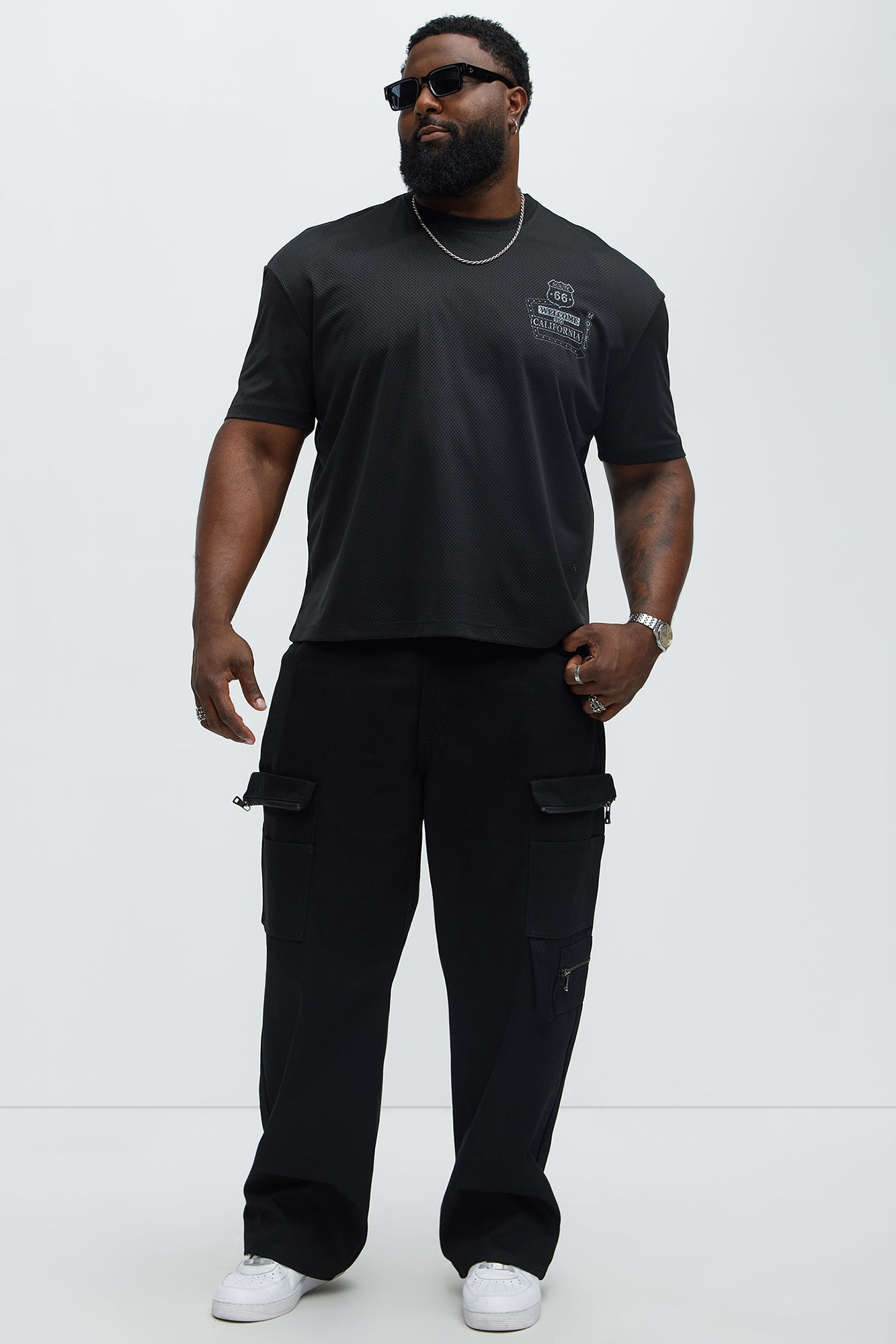 California Motel Relaxed Mesh Tee - Black - Image 8