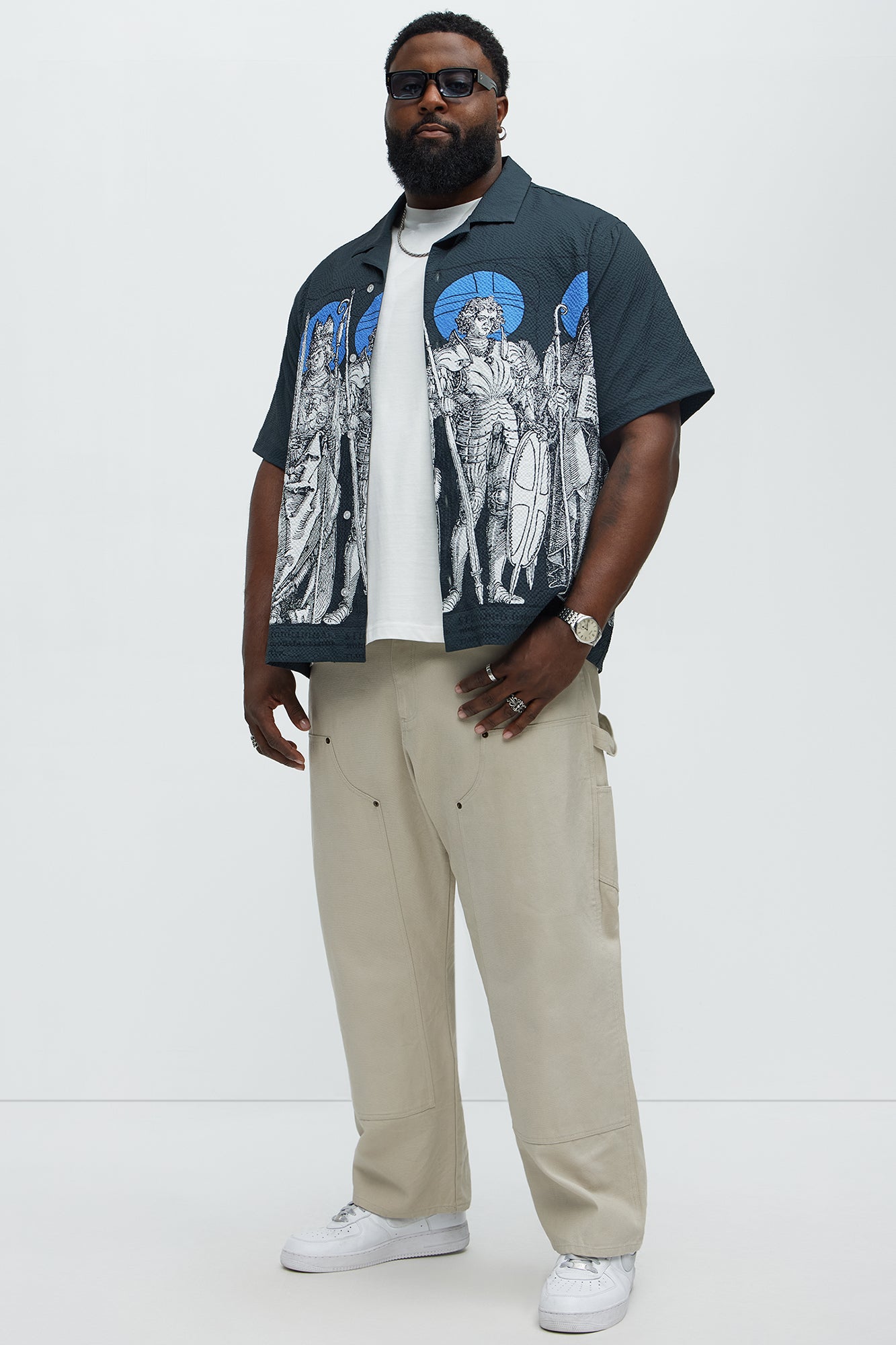 Knights And Saints Printed Cuban Shirt - Multi Color - Image 6