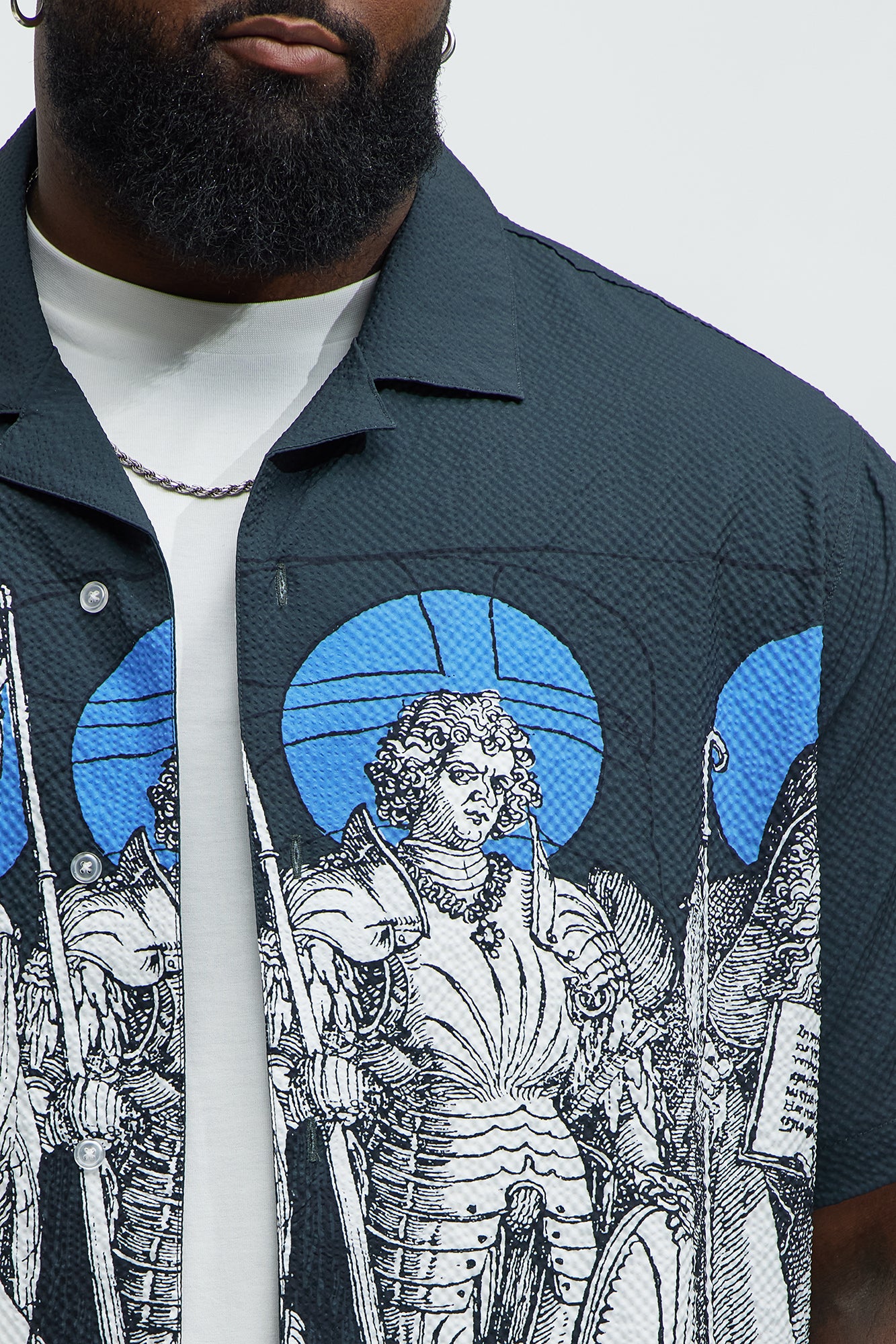 Knights And Saints Printed Cuban Shirt - Multi Color - Image 7