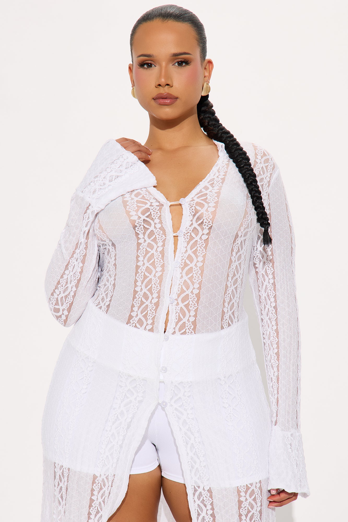 Aisha Lace Duster - White - Image 5