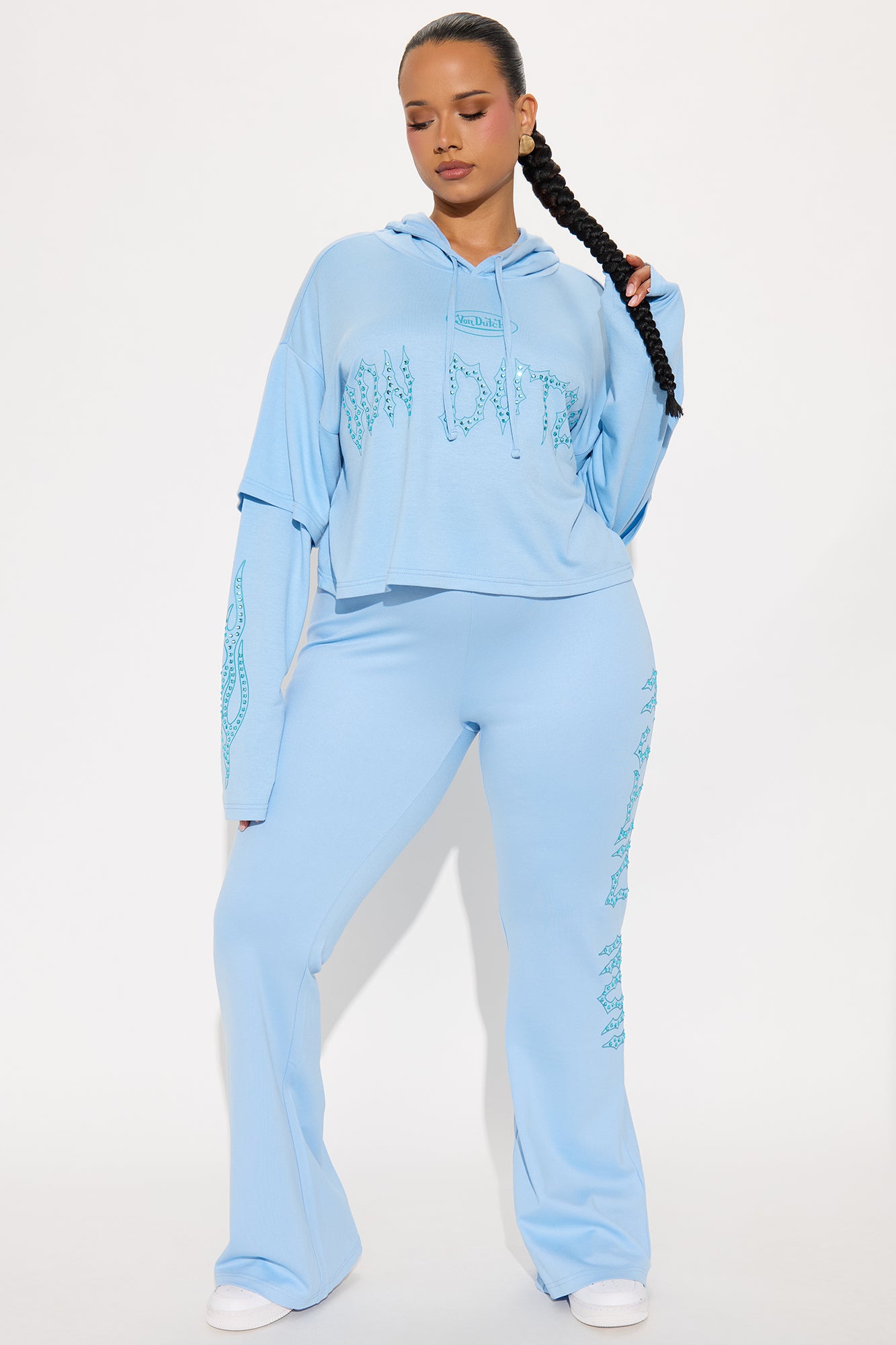 Von Dutch Fire Racer Layered Hoodie - Blue - Image 6