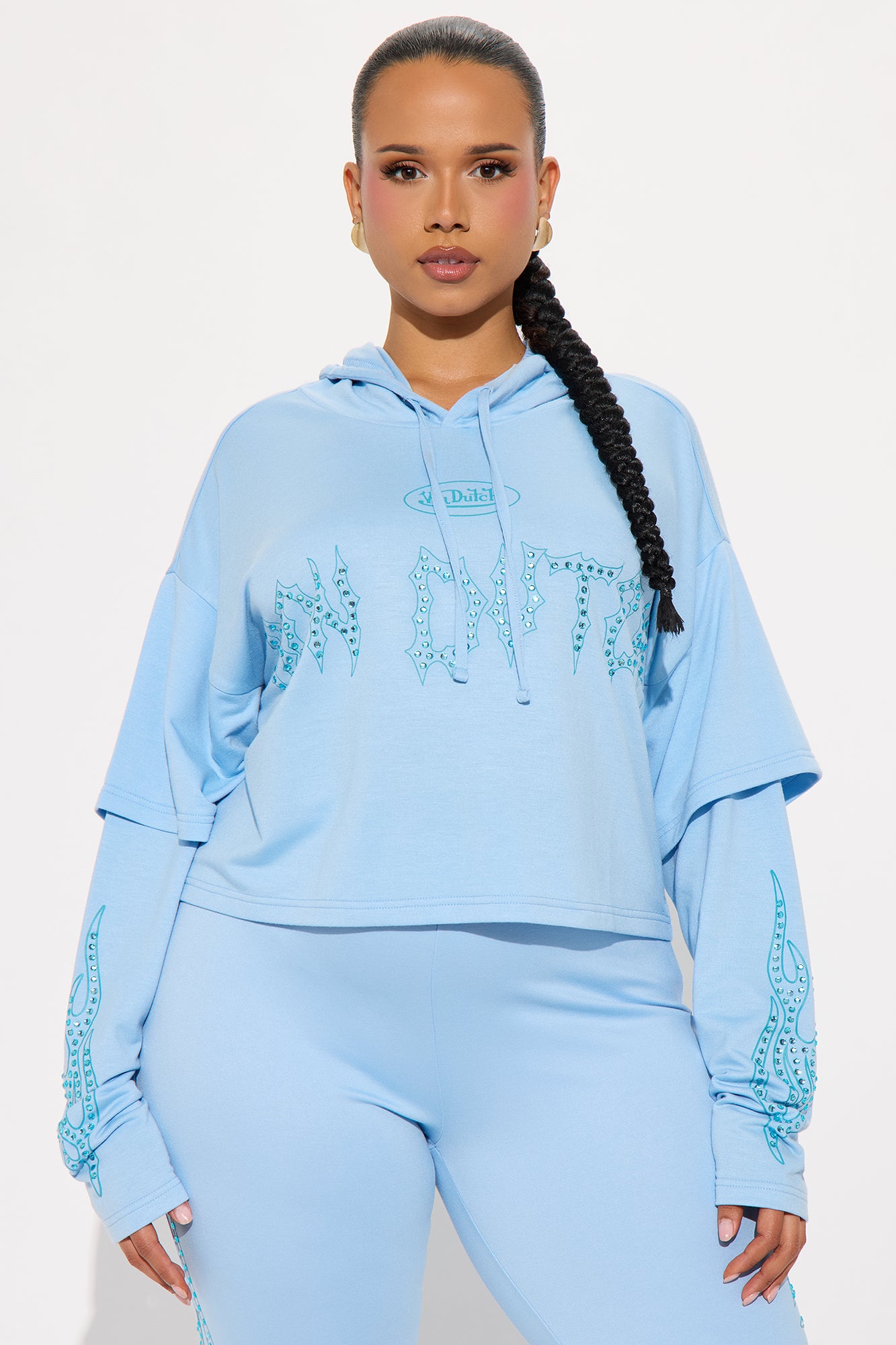 Von Dutch Fire Racer Layered Hoodie - Blue - Image 5