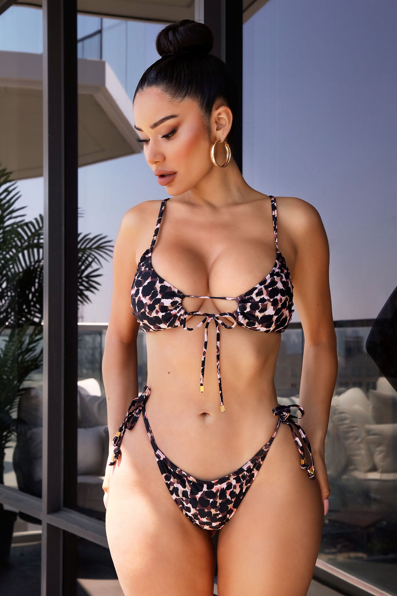 Wild Till Sunset 2 Piece Triangle Bikini  - Brown/combo - Image 6