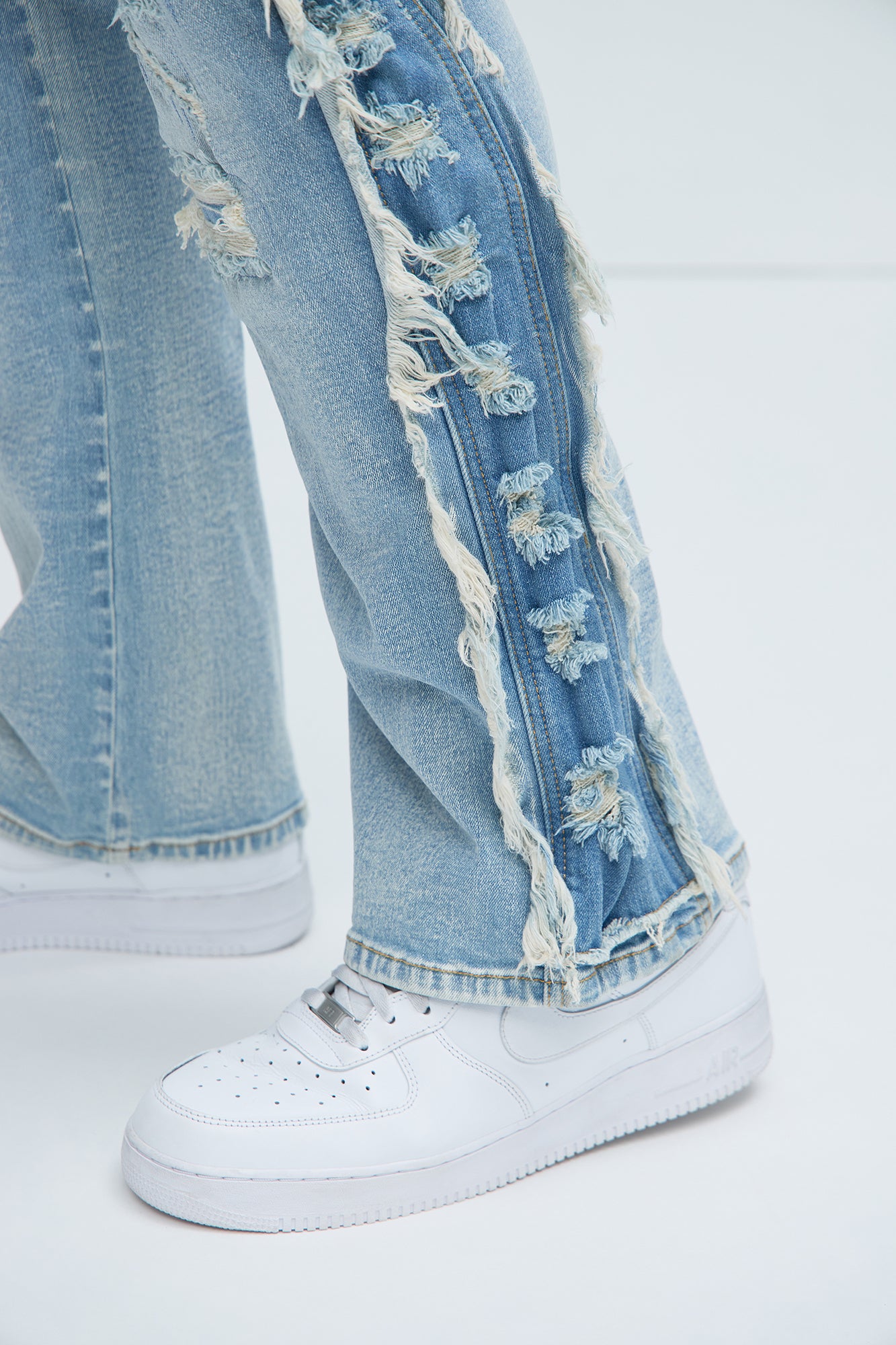 Track Stacked Skinny Flare Jeans - Medium Blue Wash - Image 7
