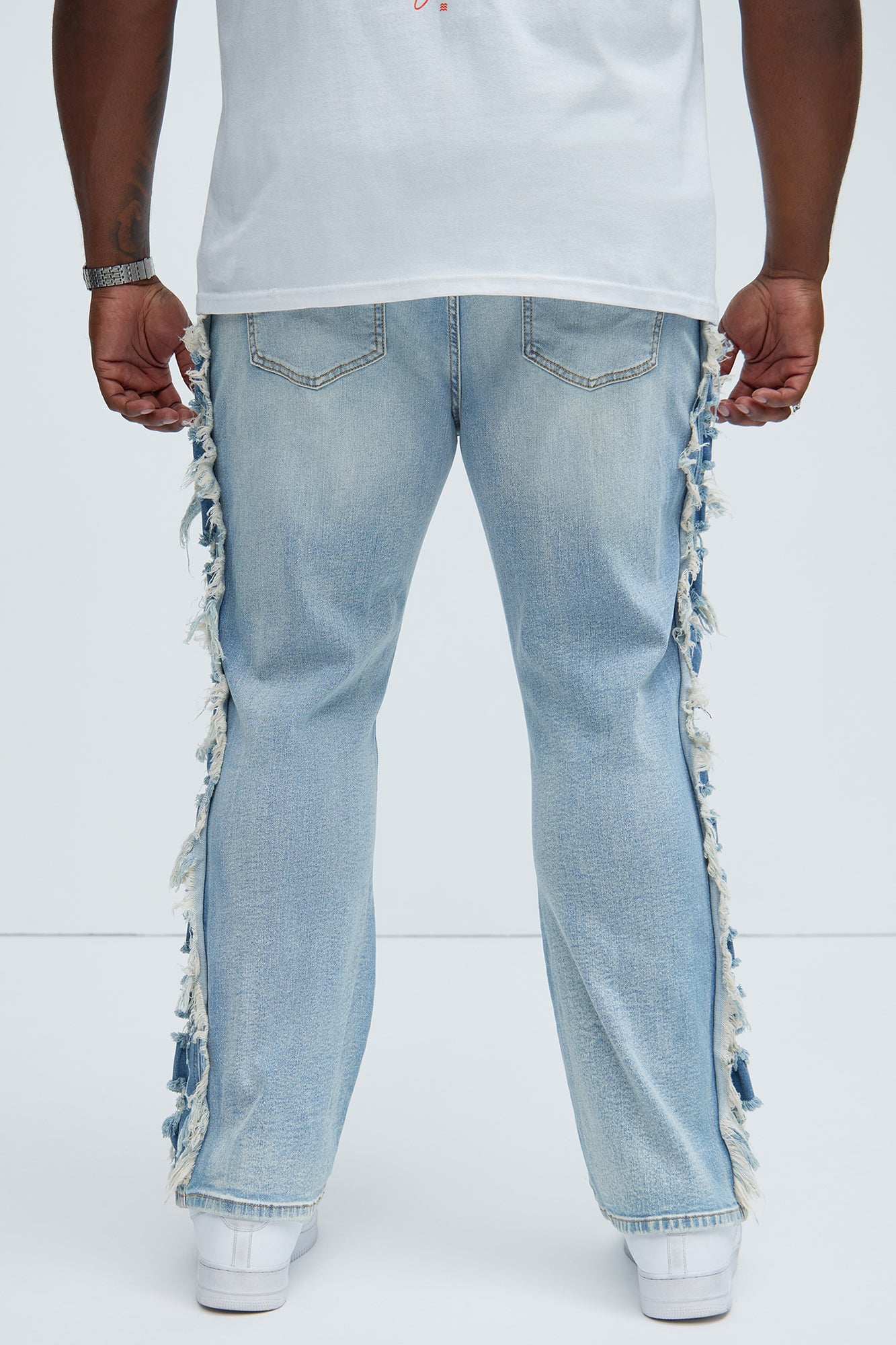 Track Stacked Skinny Flare Jeans - Medium Blue Wash - Image 8