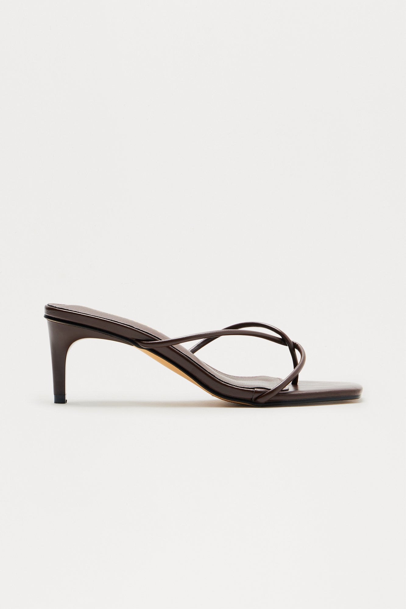 Berry Faux Leather Thong Mules - Brown - Image 3
