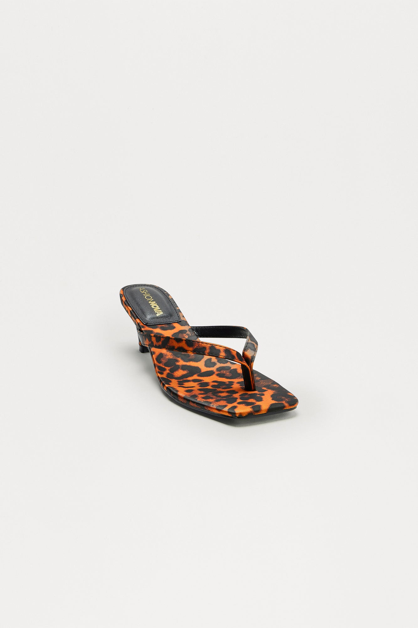 Astona Square Toe Thong Mules - Leopard - Image 3